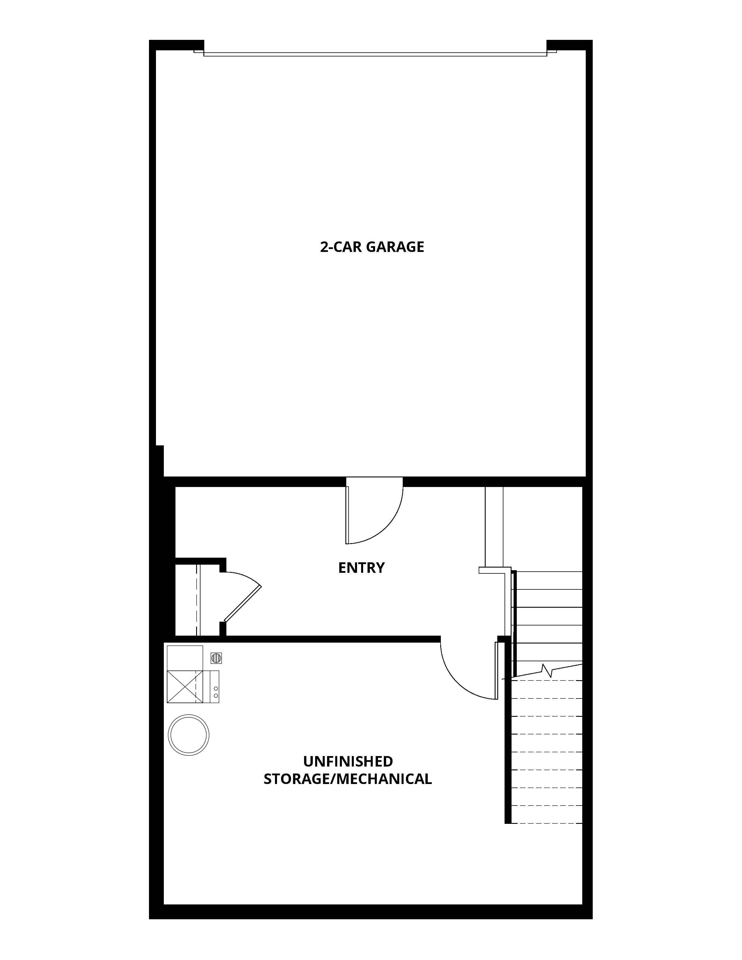 The first floor of the Opal has the unfinished basement.