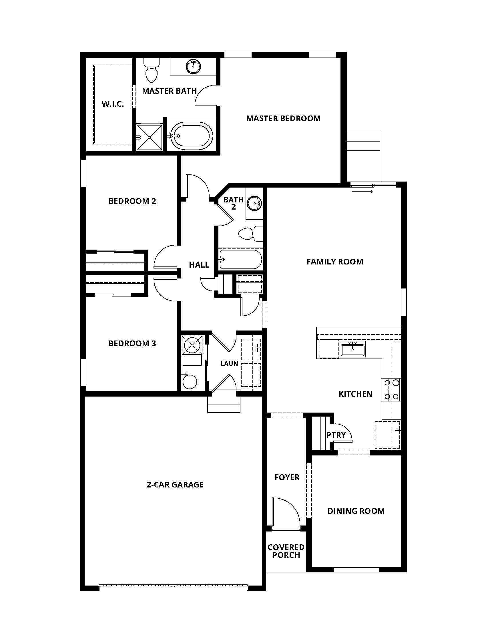 The Arapaho has a spacious family room and chef ready kitchen.