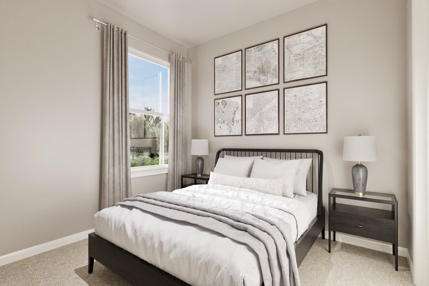 One of the two sizeable secondary upstairs bedrooms. 