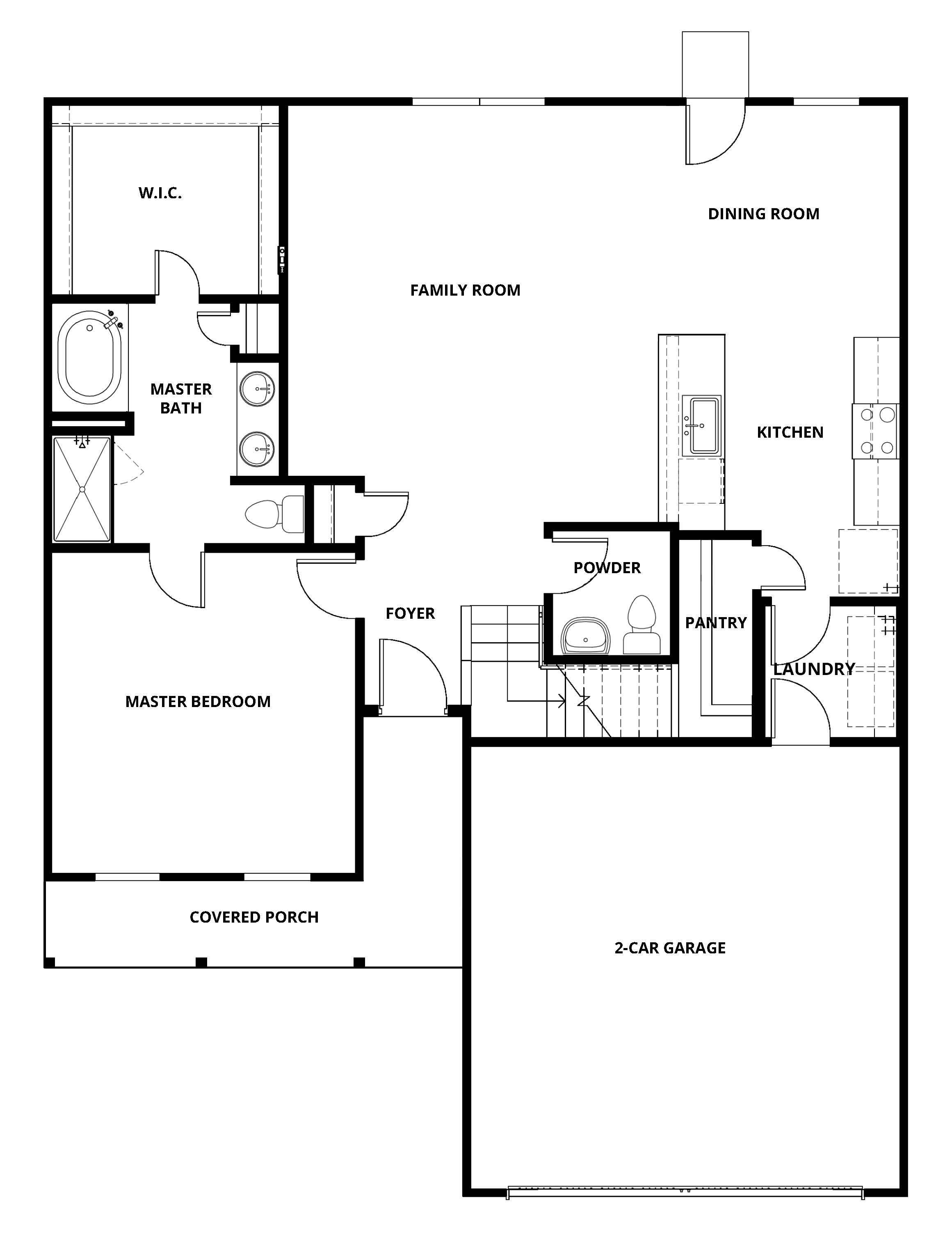 The first floor of the Cypress has an open-concept layout.