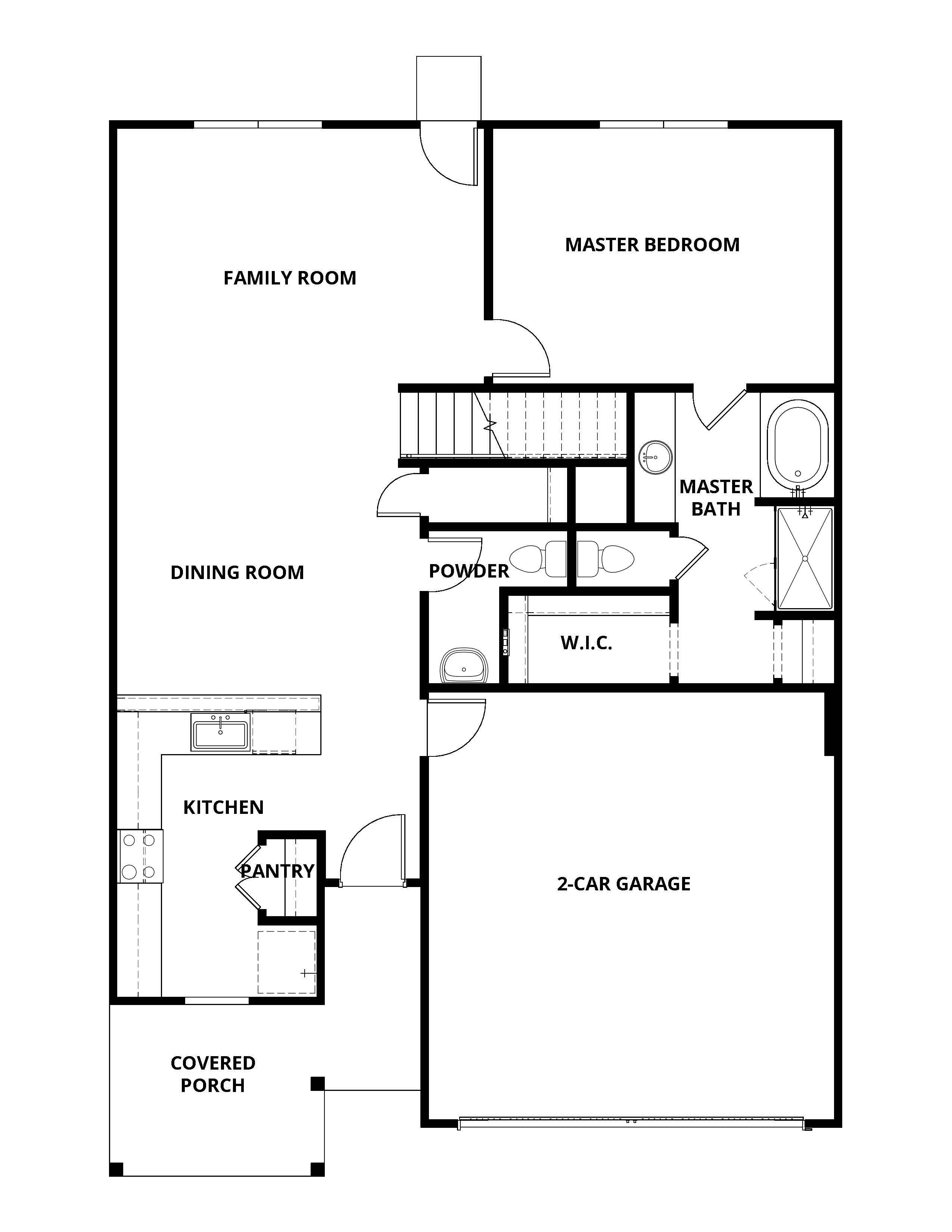 The first floor of the Cottonwood has an open concept layout. 