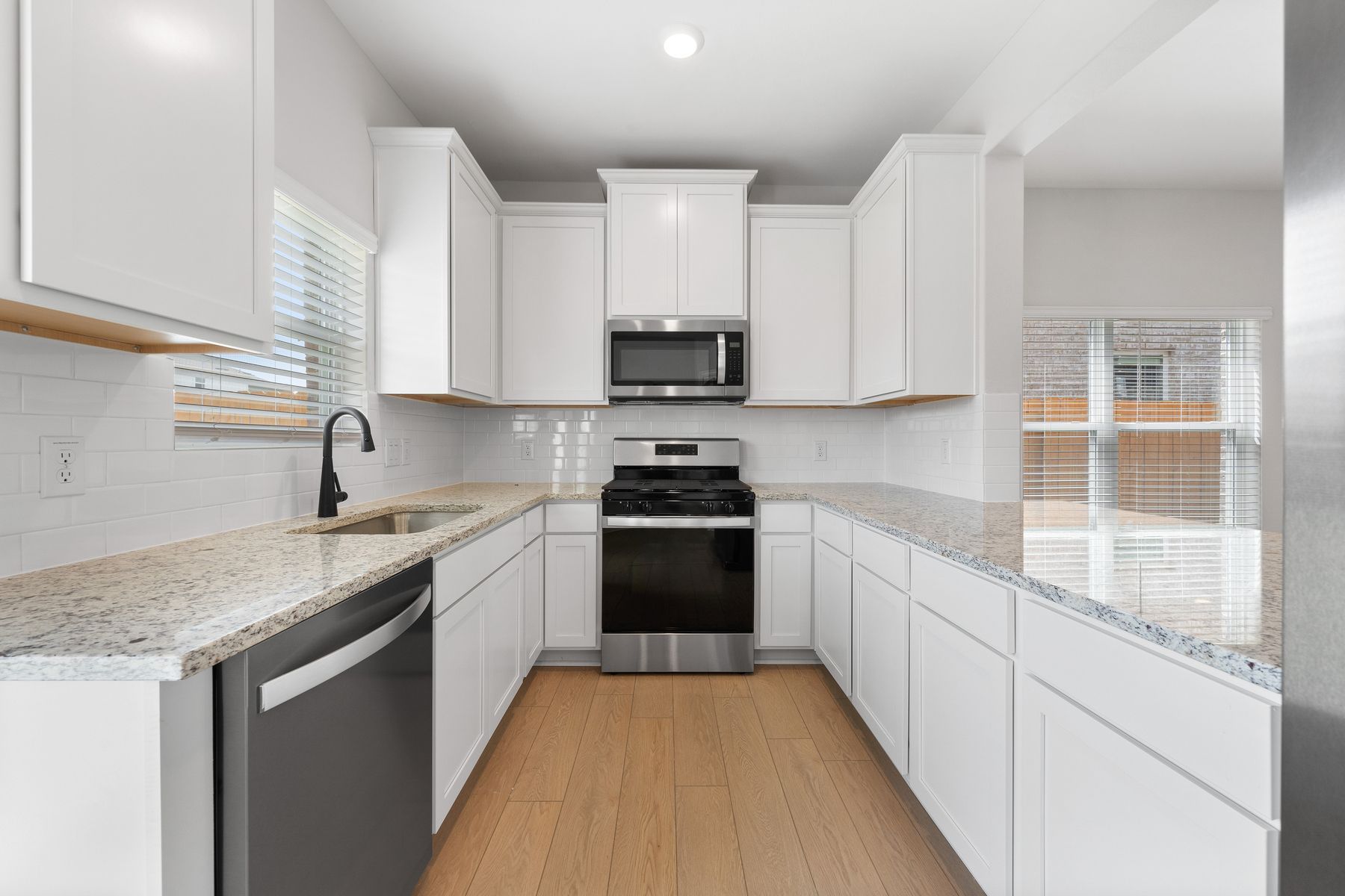 The kitchen has energy-efficient appliances.