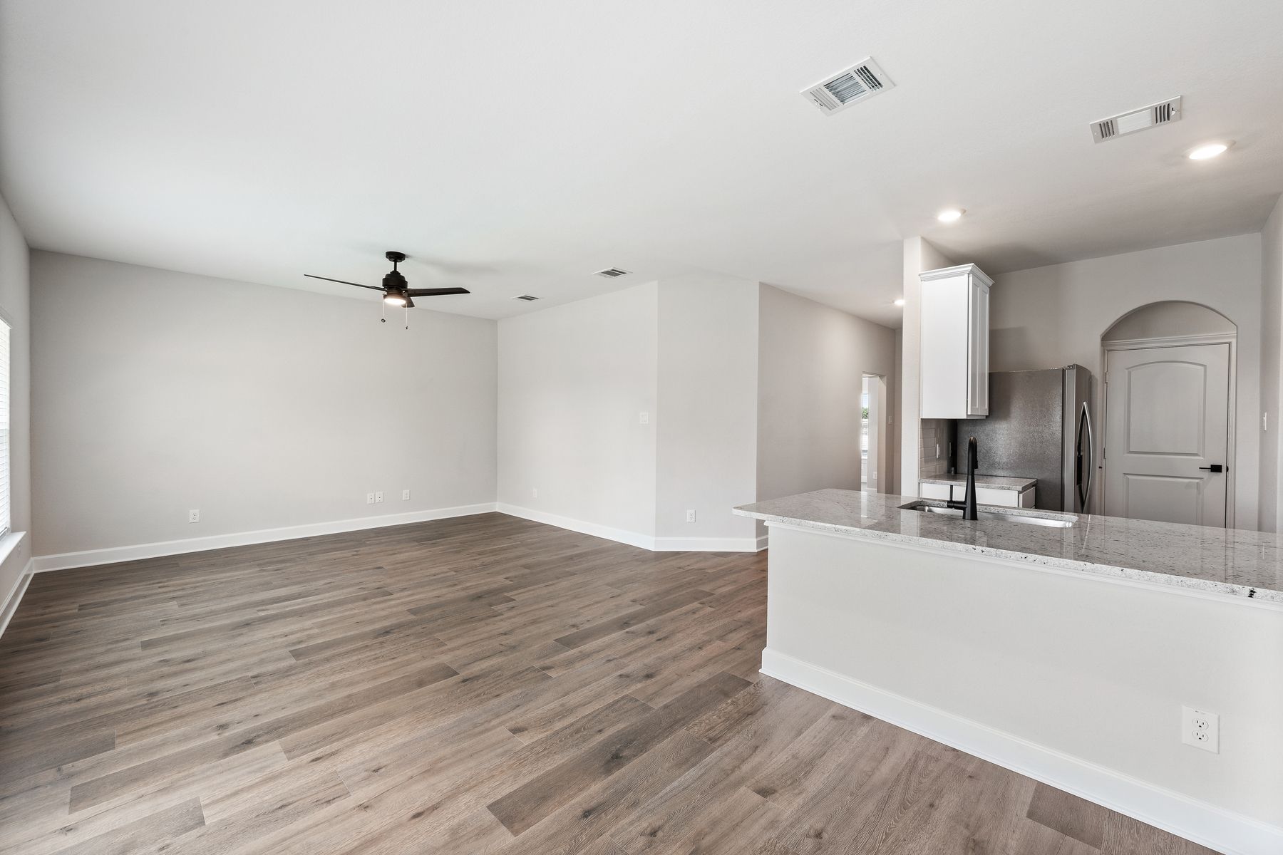 The dining room sits right off of the kitchen and living room. 