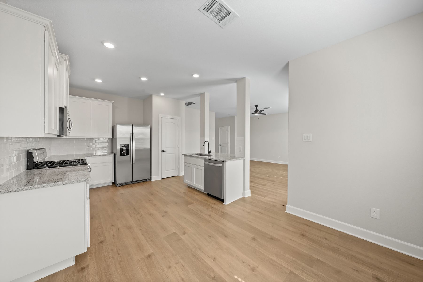 The dining room sits right off of the kitchen. 