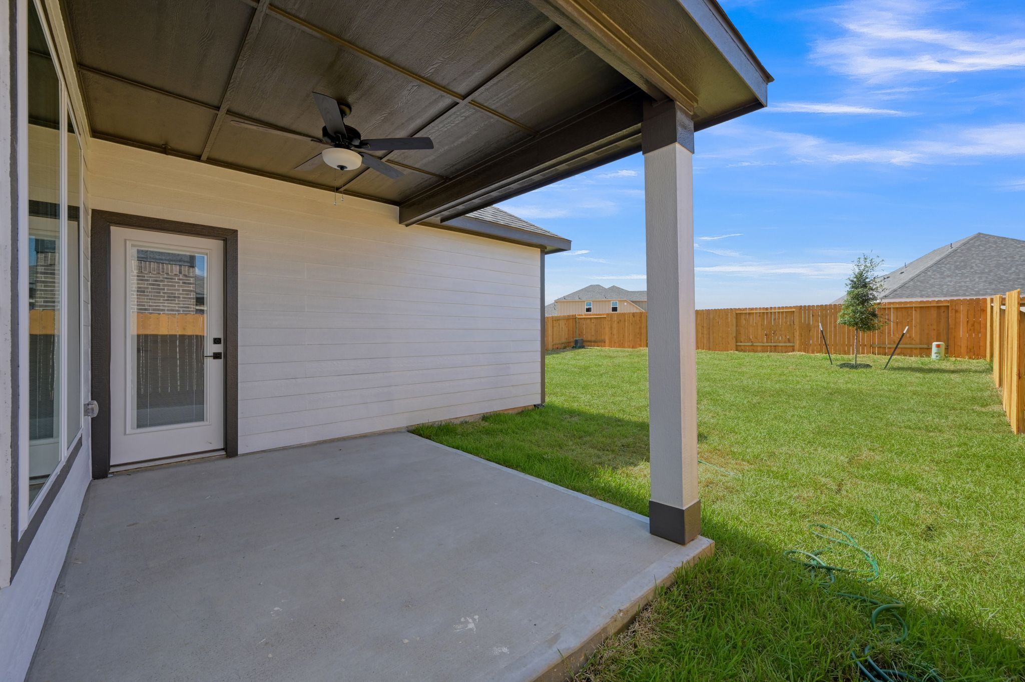 A generously sized backyard ready for outdoor enjoyment.