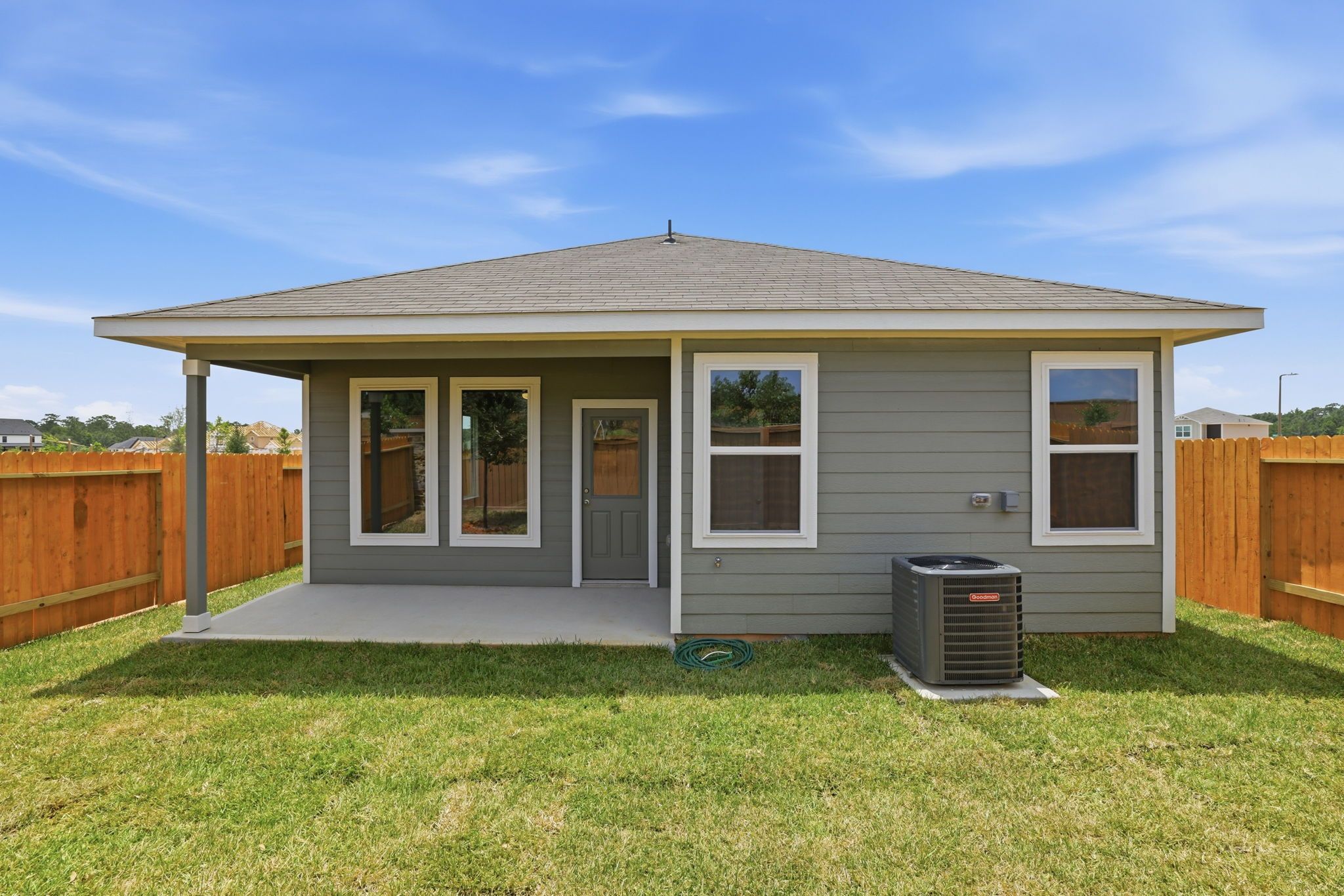 A generously sized backyard ready for outdoor enjoyment.
