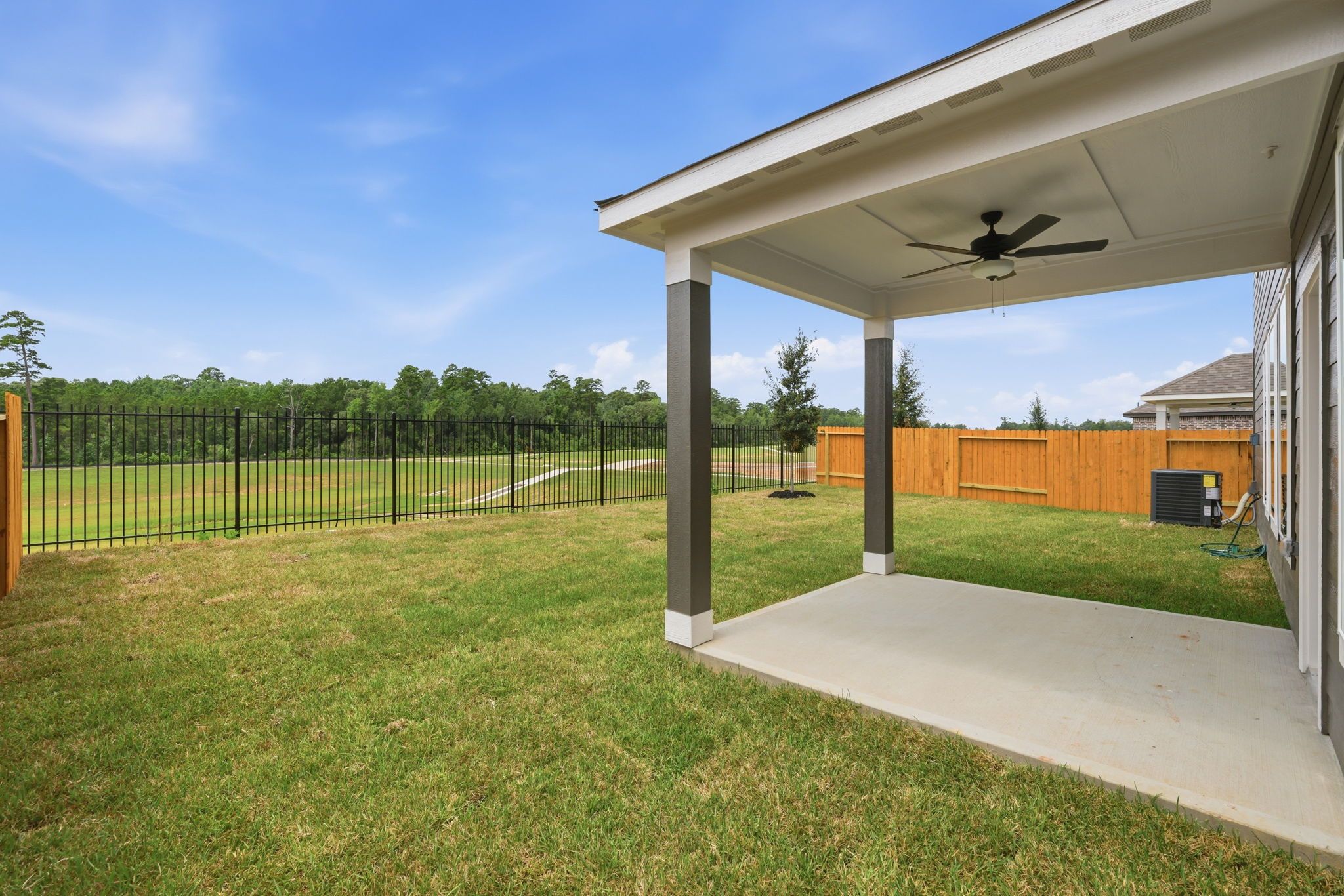 A generously sized backyard ready for outdoor enjoyment.