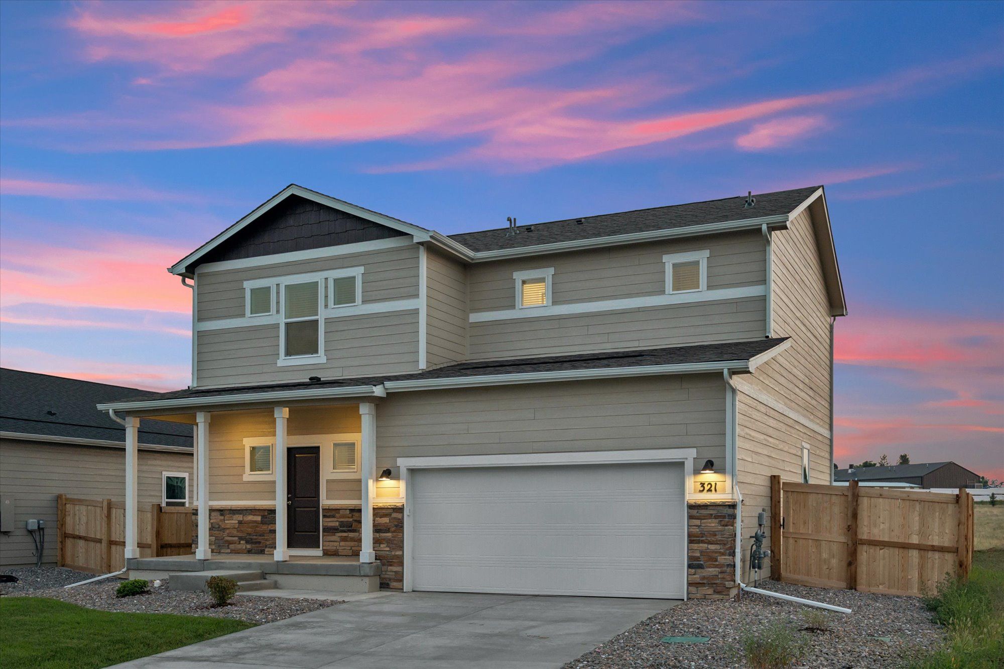 The Pagosa has a spacious two car garage.