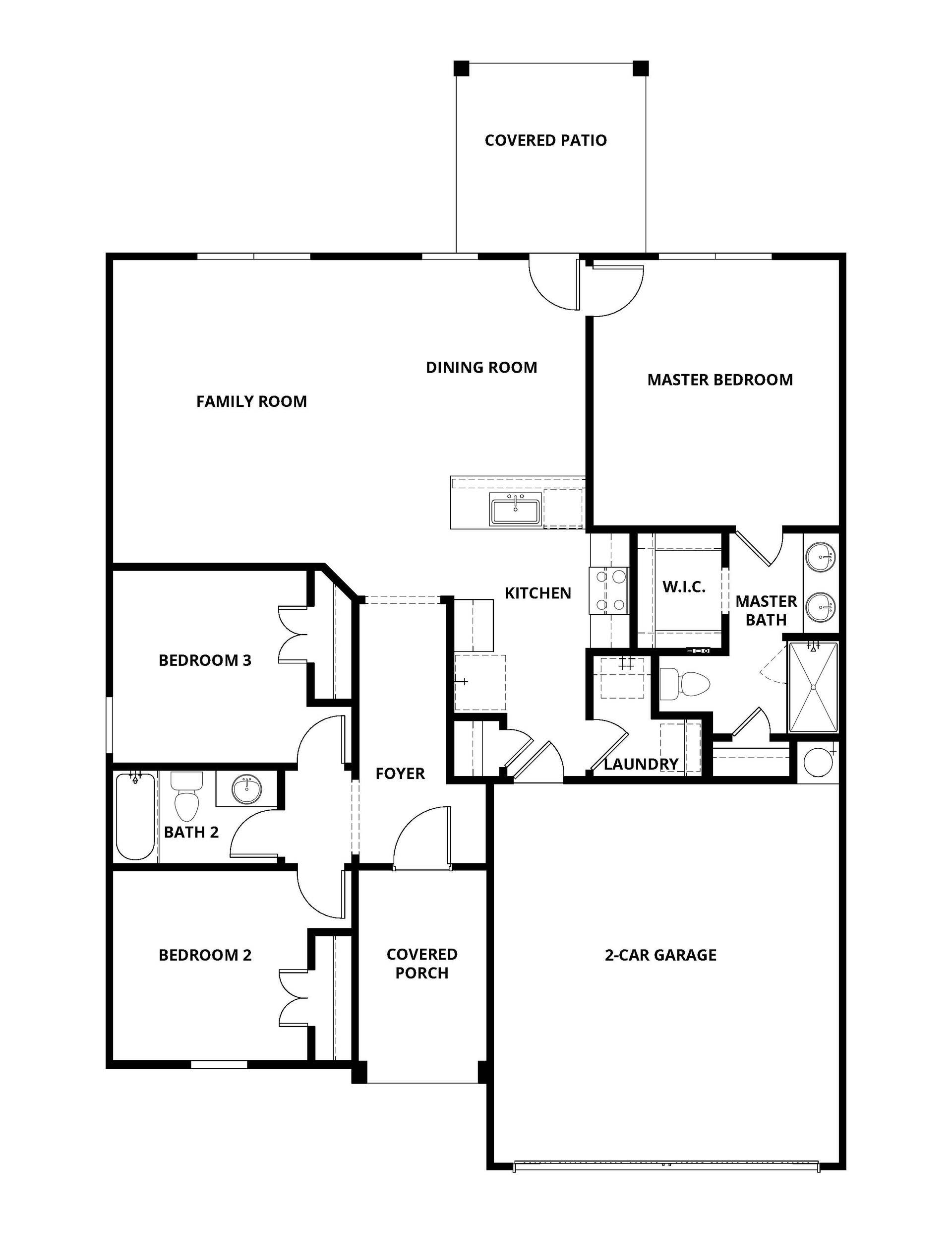 The St. Clair floor plan has open living spaces.