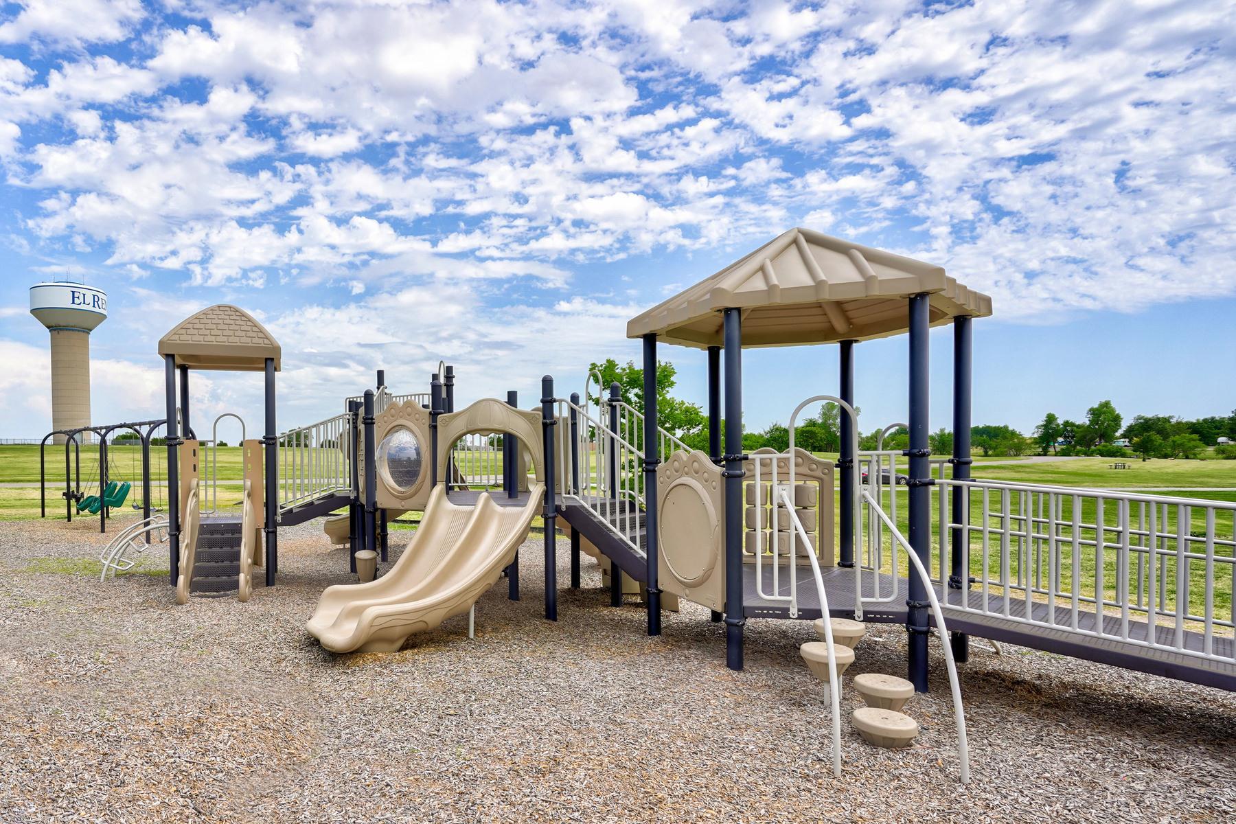 The children's playground at Lake El Reno Park.