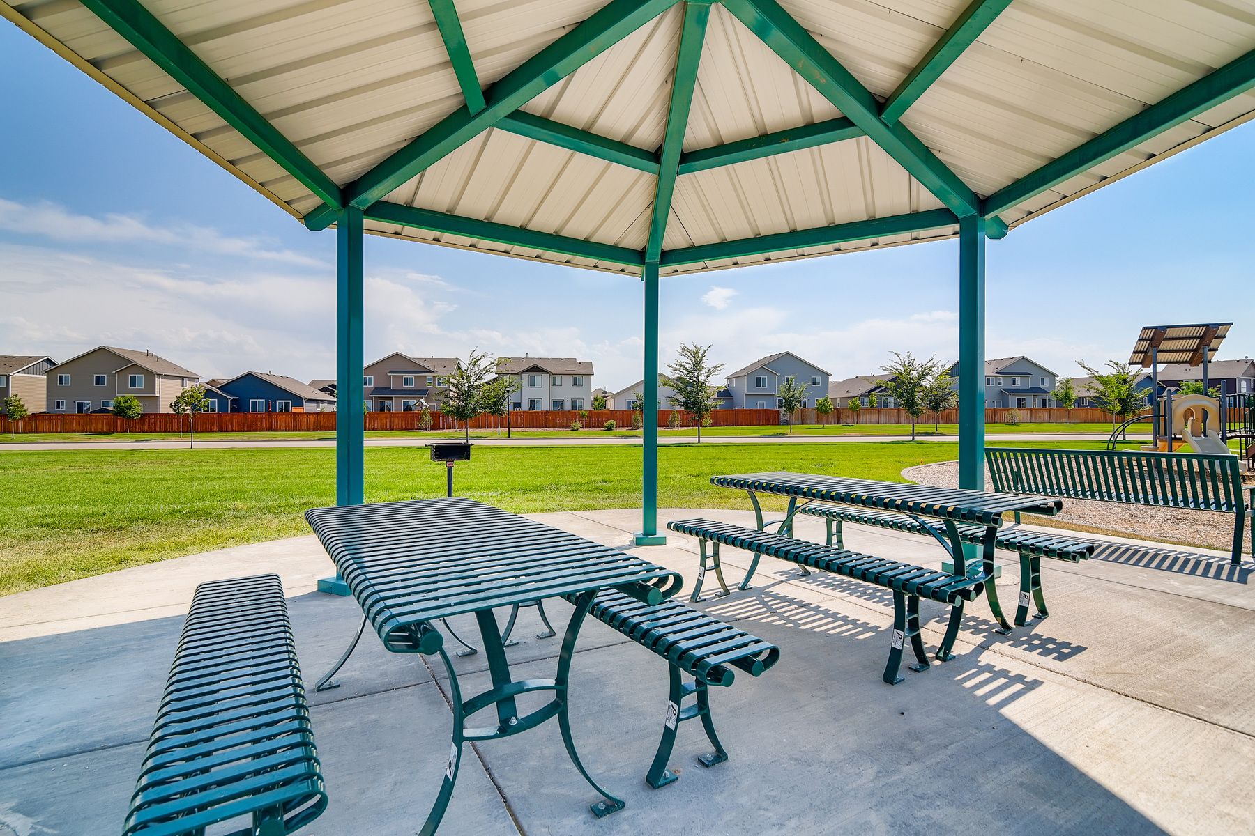Lastly, there is a covered pavilion with picnic benches.