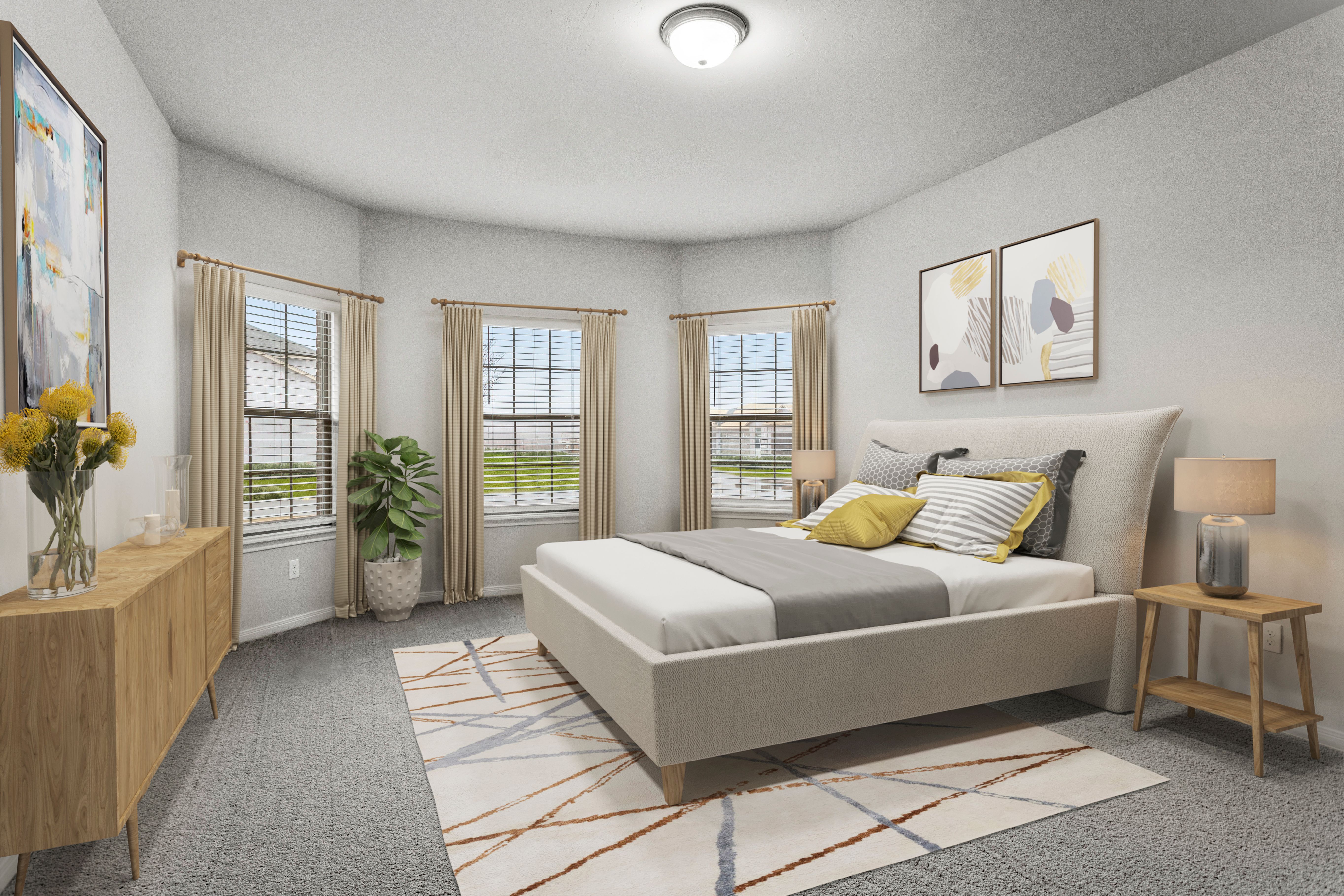 The master suites are spacious with good natural lighting.