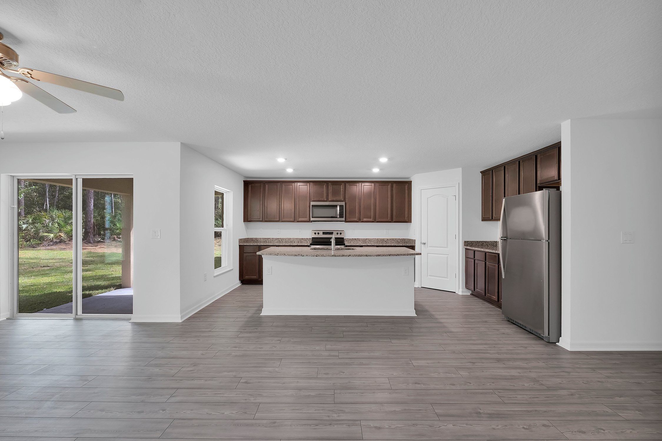 The open-concept kitchen overlooking the entertainment space is a fan favorite