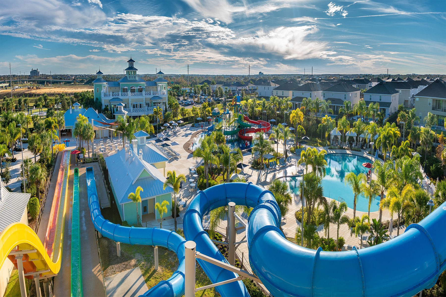 60-foot water slides available for residents