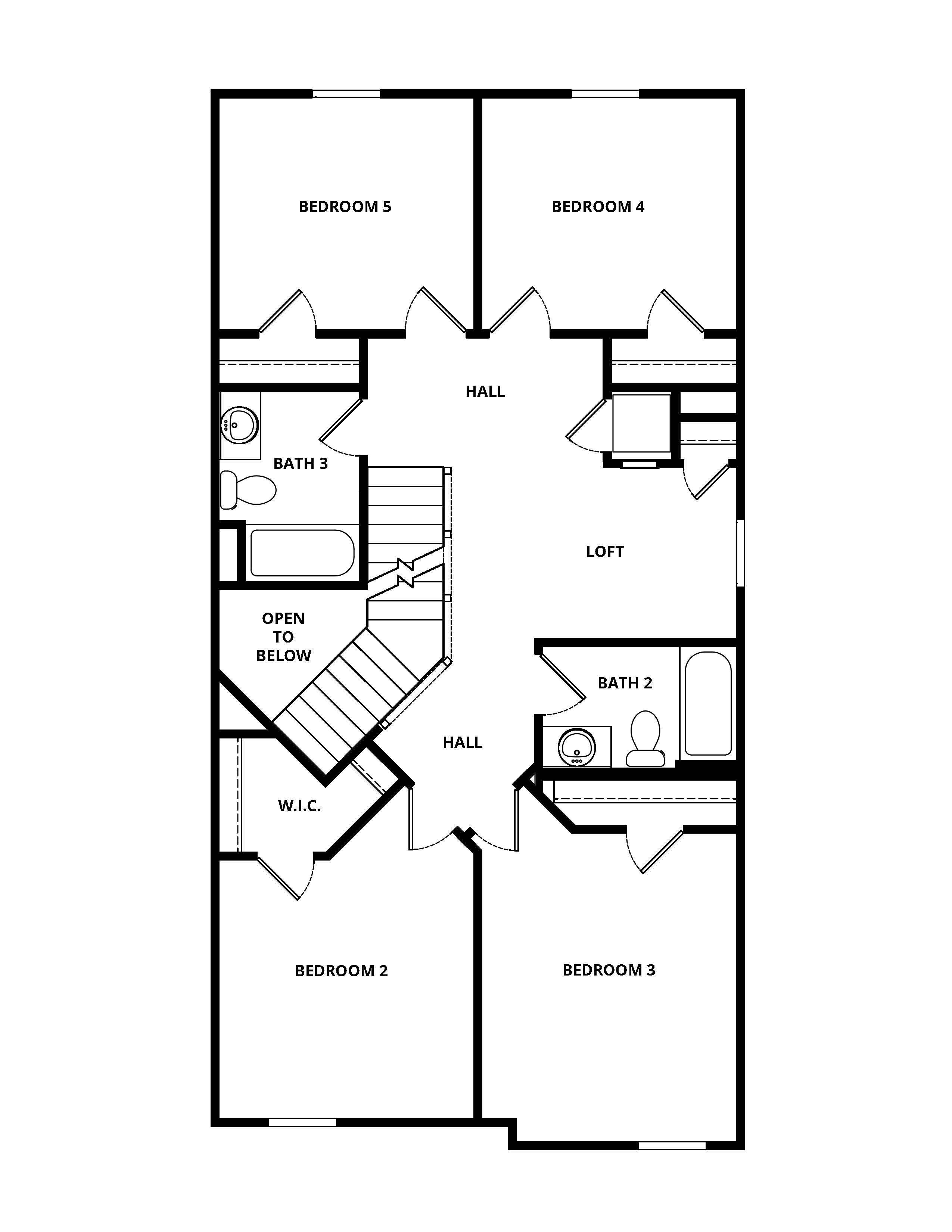 Multiple spacious bedrooms and bathrooms on the second floor