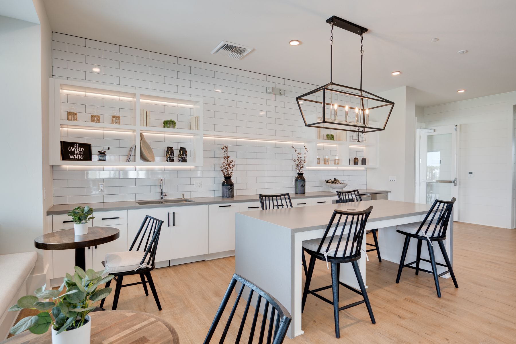 The Ranch House features a sitting area perfect for enjoying a cup of coffee and a snack with your neighbors!