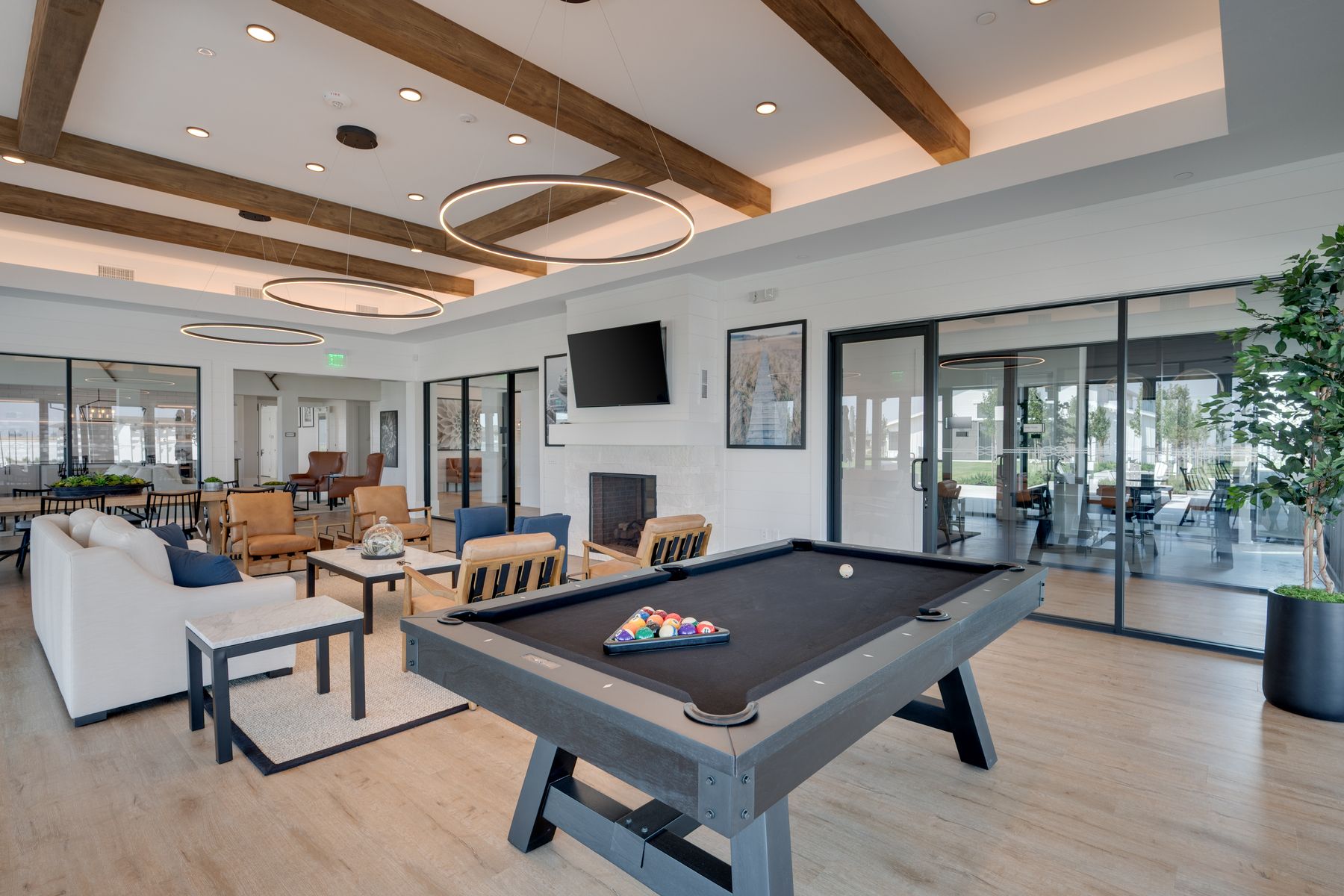 The Ranch House offers plenty of activities for residents. Enjoy a game of pool or just relaxing by the fire!