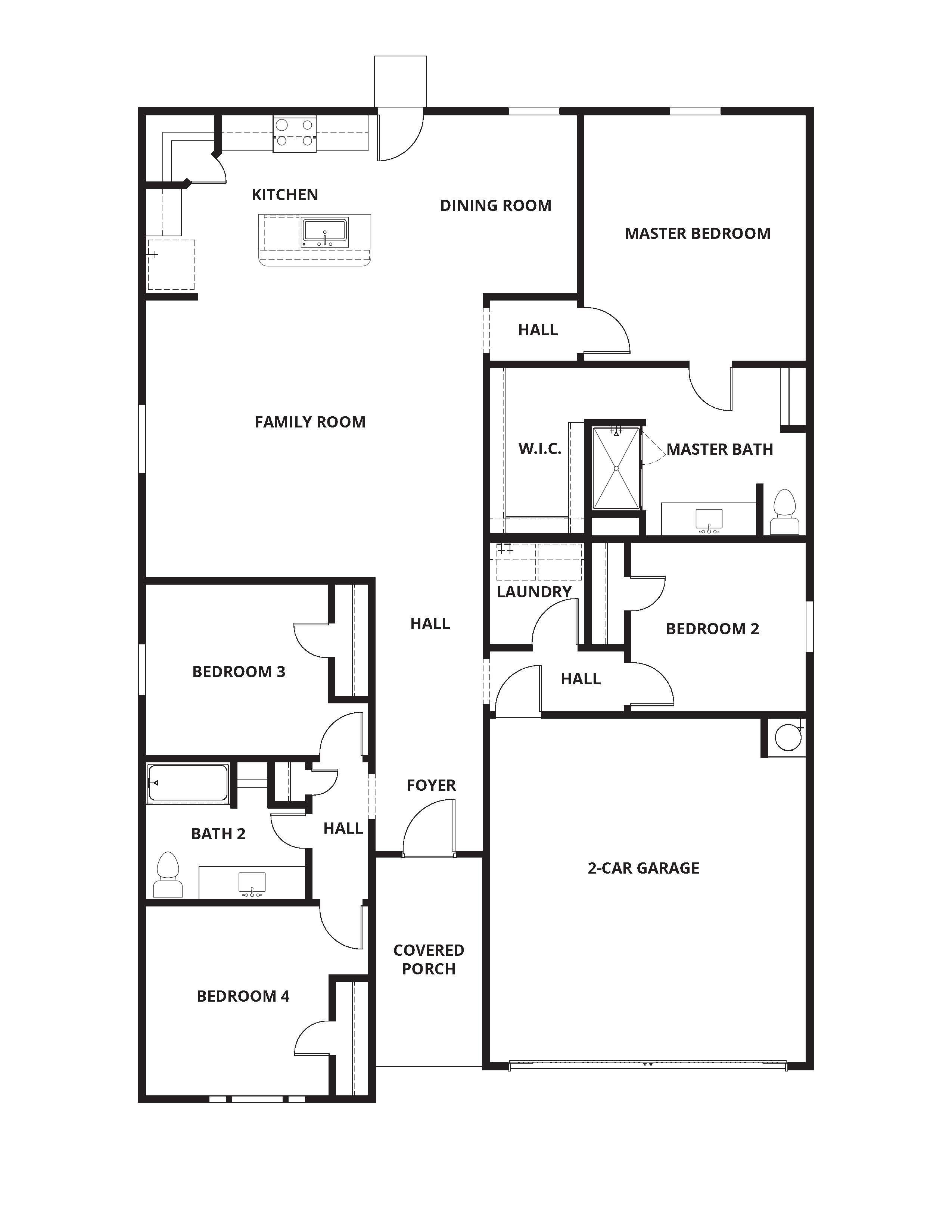 The Keystone has an incredible open layout, 4 bedrooms and 2 full baths!