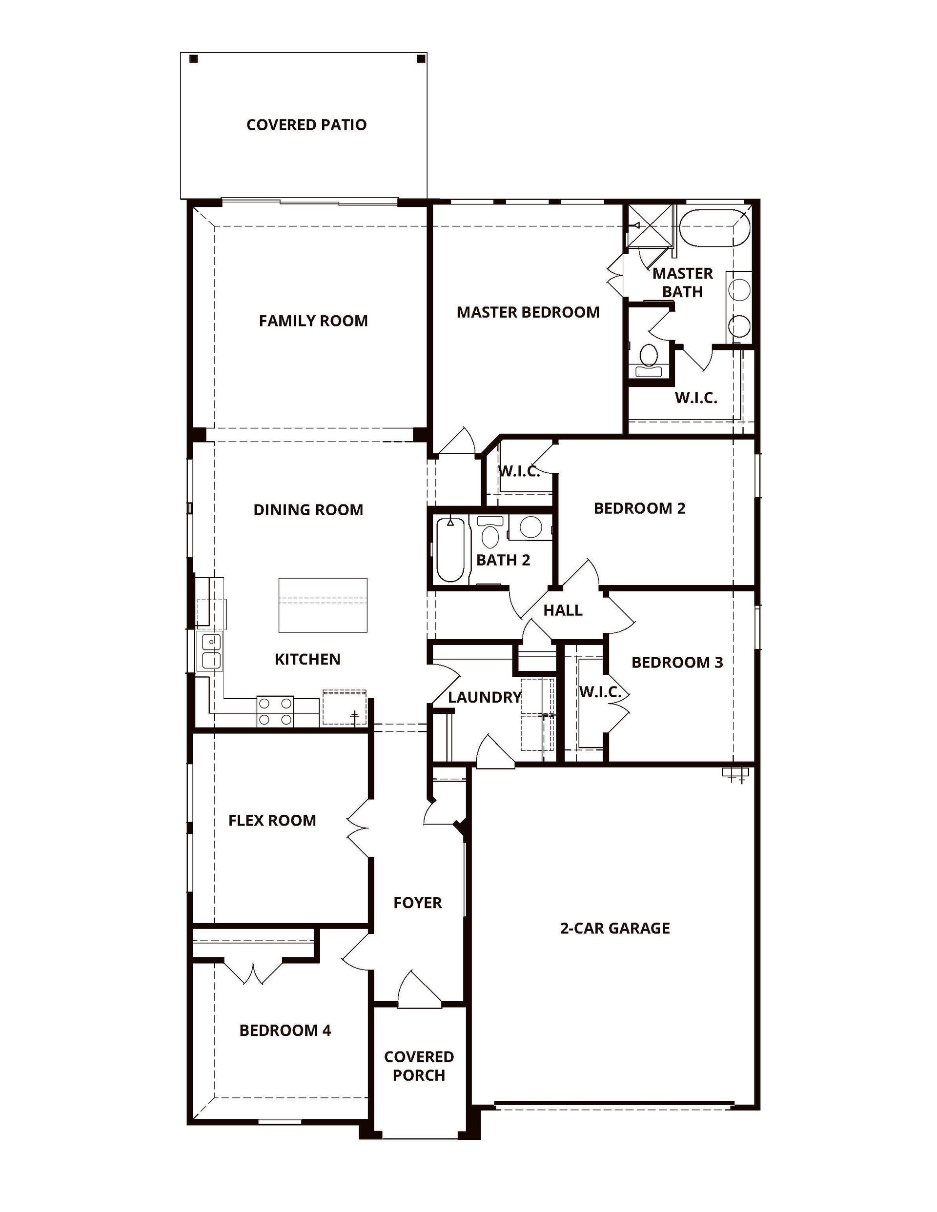 The Connally offers an incredible layout with four bedrooms and a flex room, all on one story.