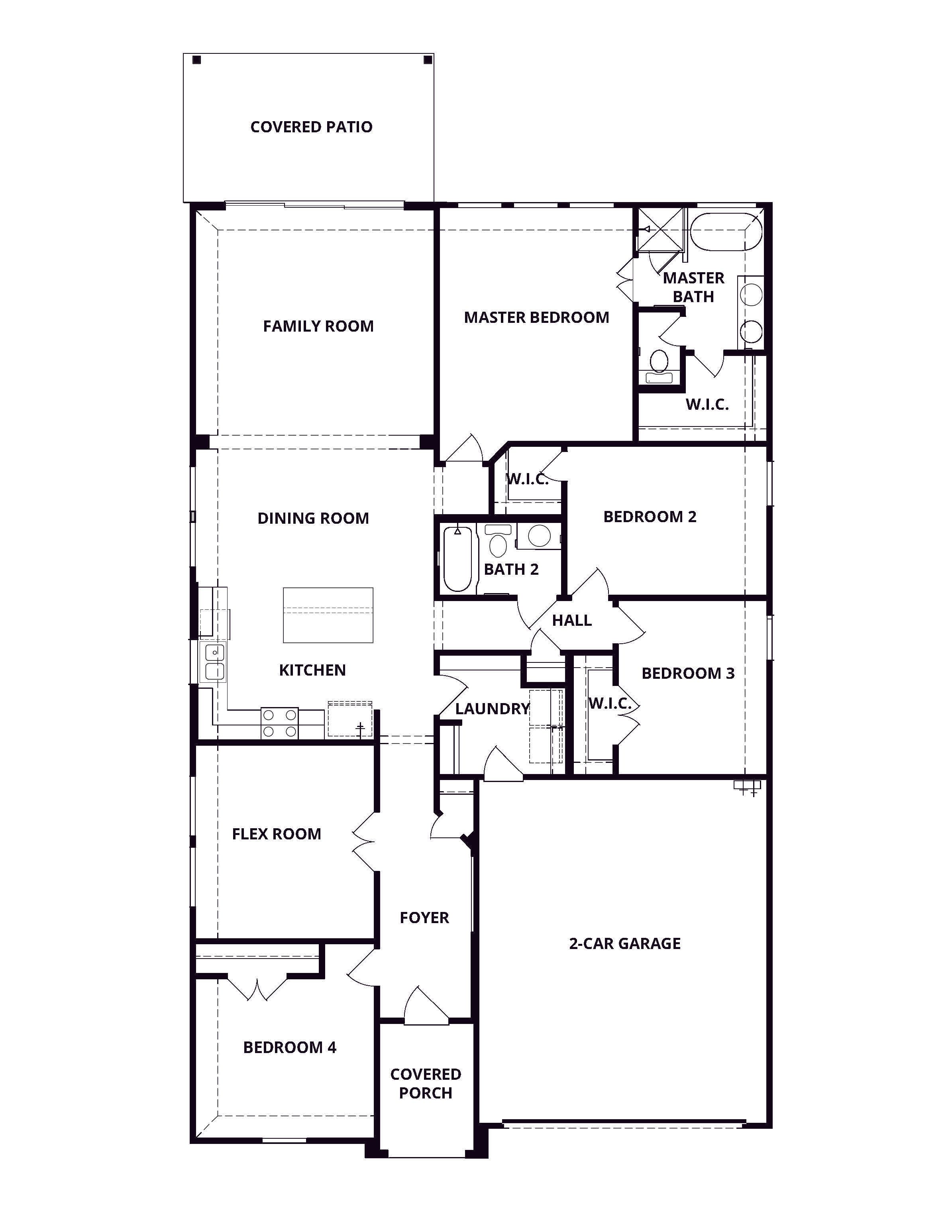 The Connally offers an incredible layout with four bedrooms and a flex room, all on one story.