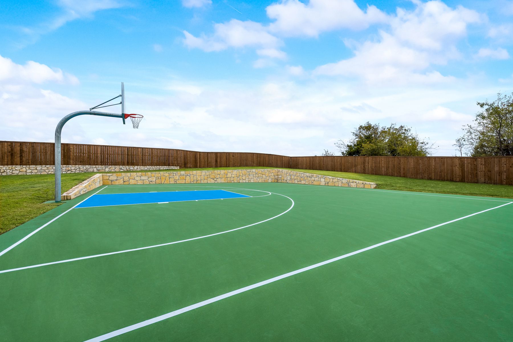 Enjoy a game of basketball at the community park.