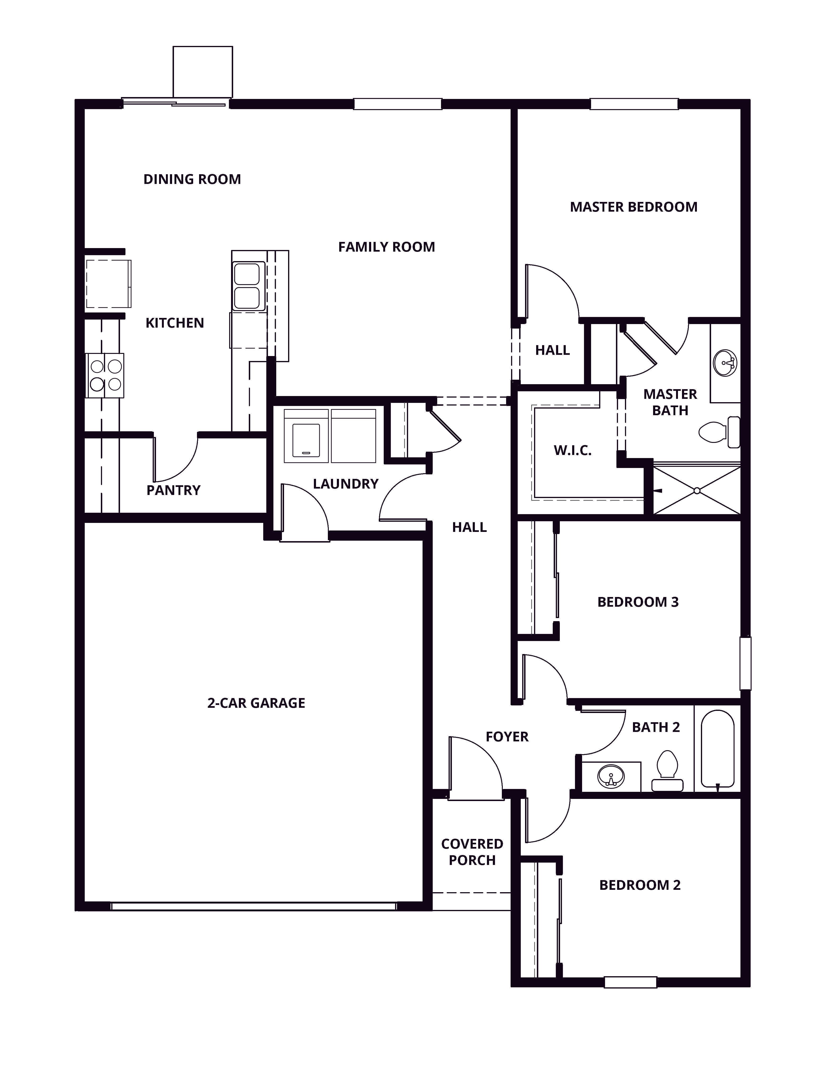 The Baker plan offers 3 bedrooms, 2 baths and an incredible open layout.