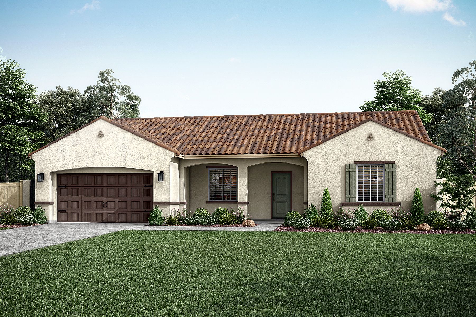 The Hermosa comes with a professionally landscaped front yard.