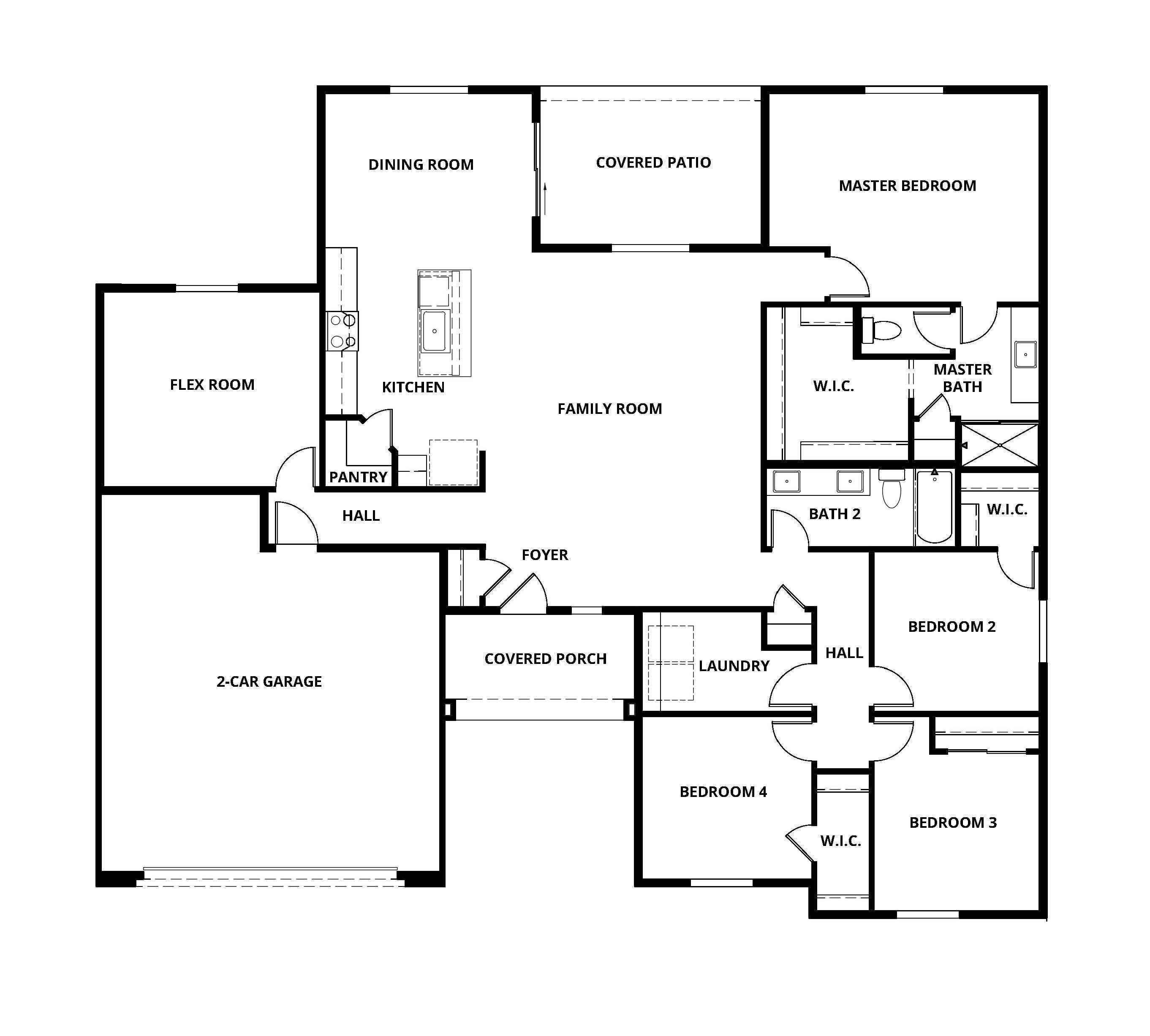 Inside this home, you will find four large bedrooms, an open layout and a flex room!