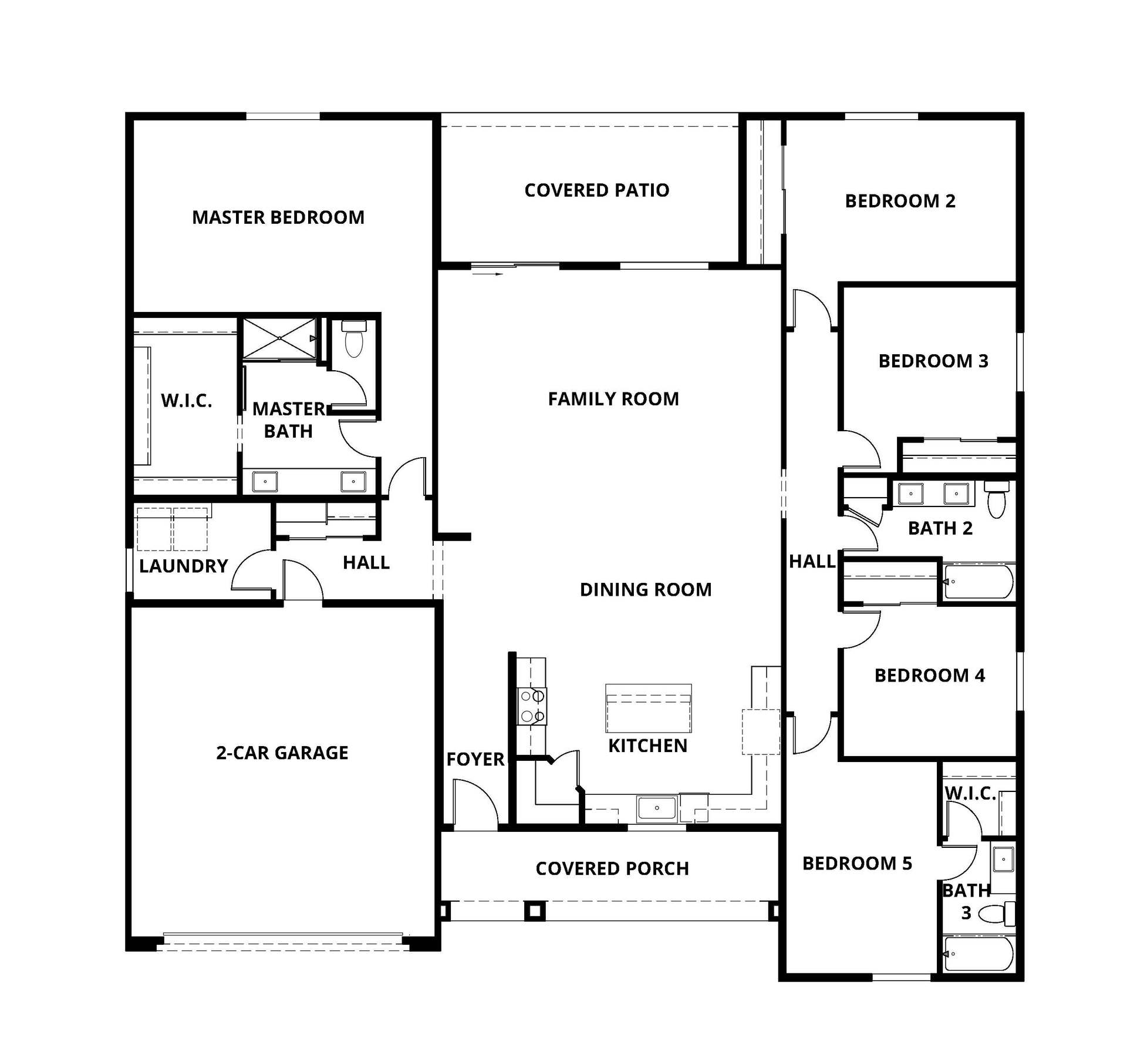 This home offers five bedrooms, three baths and an incredible open layout.