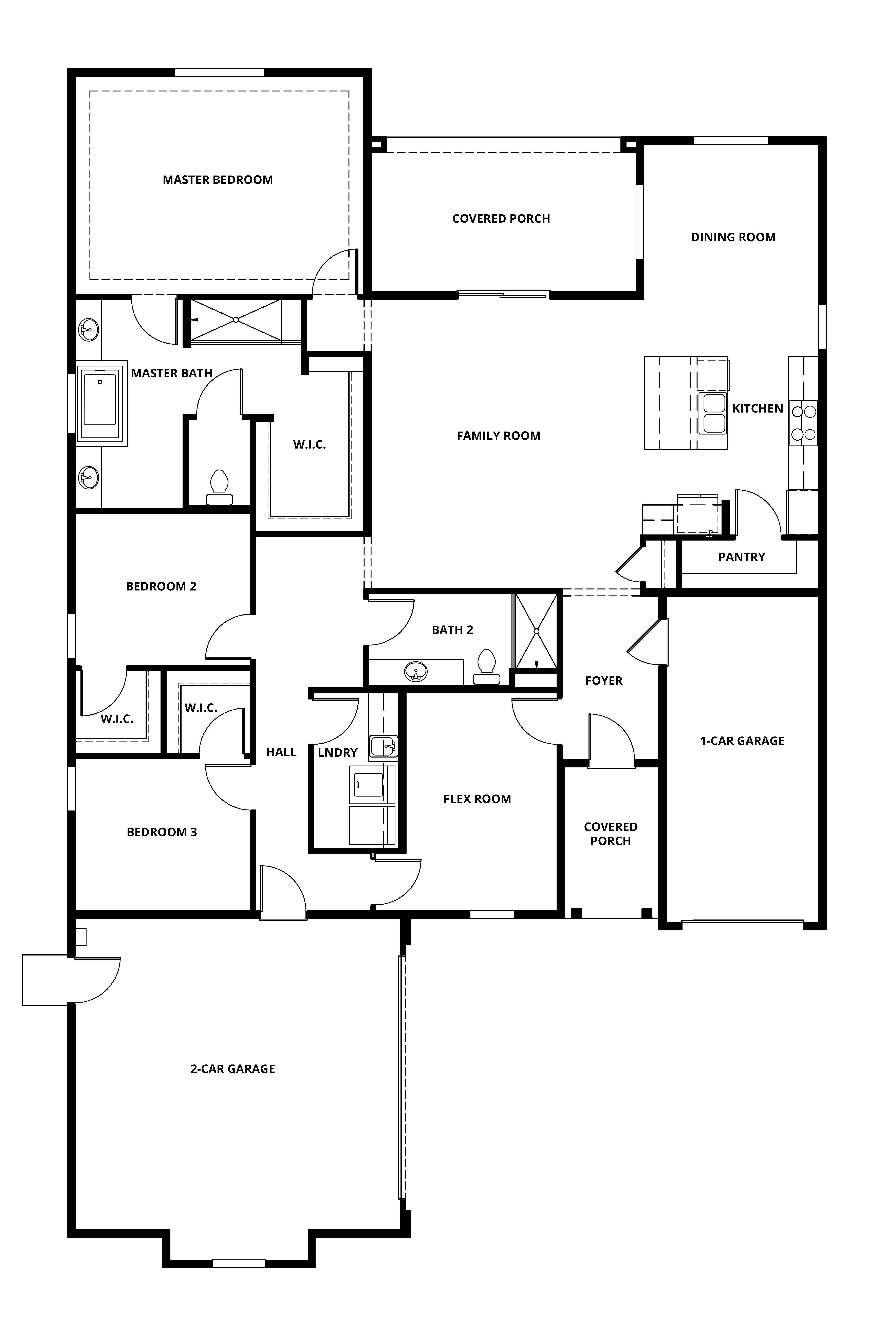 The Sullivan plan has three bedrooms, two baths, a flex room and more!