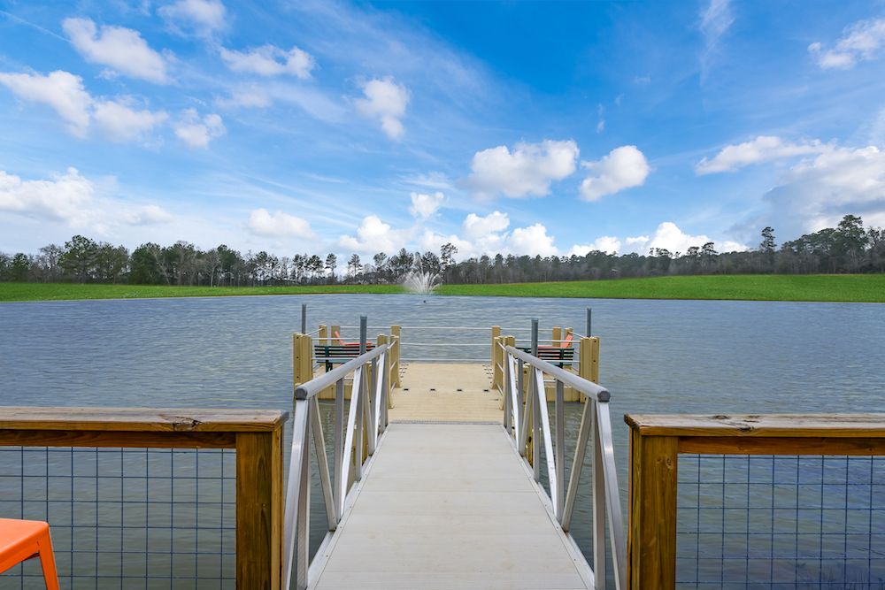 Extended pier over the fishable lake