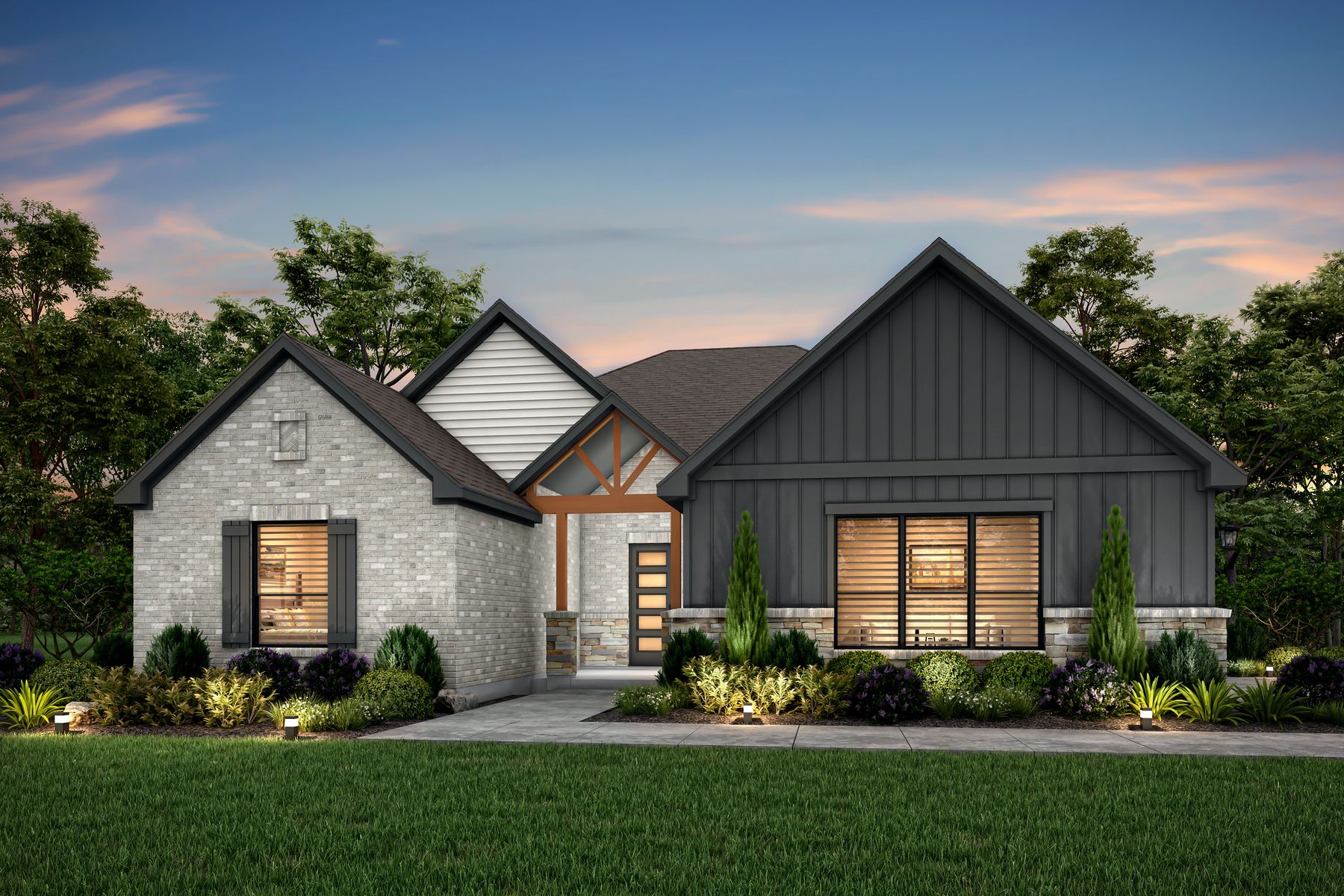 The beautiful Hudson plan offers incredible curb appeal with a beautiful brick and stone exterior.