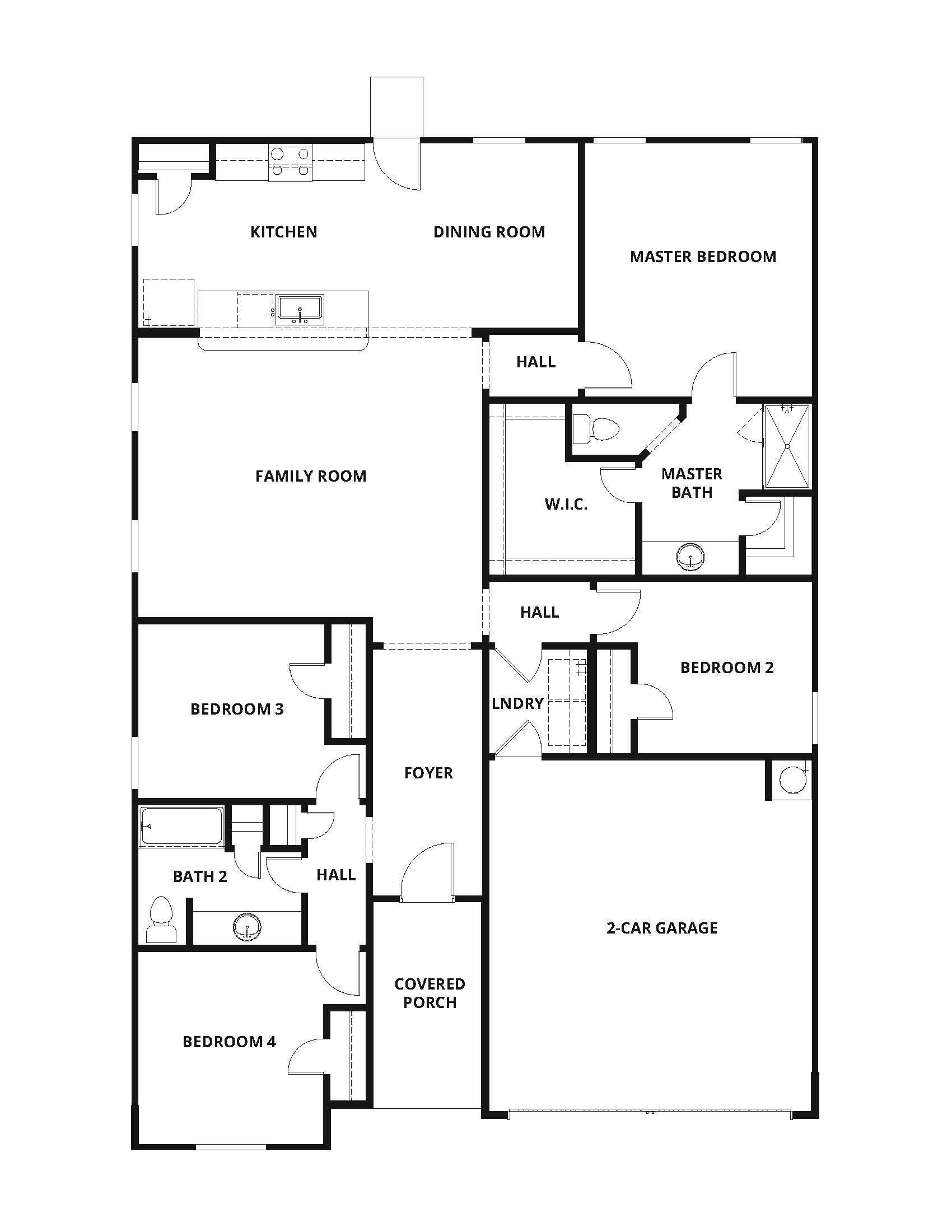 The Reed plan has an incredible layout with 4 bedrooms and 2 baths.