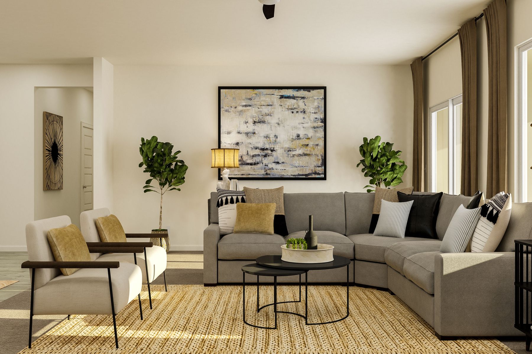 The spacious family room is perfect place to host family movie nights and sports watch parties.