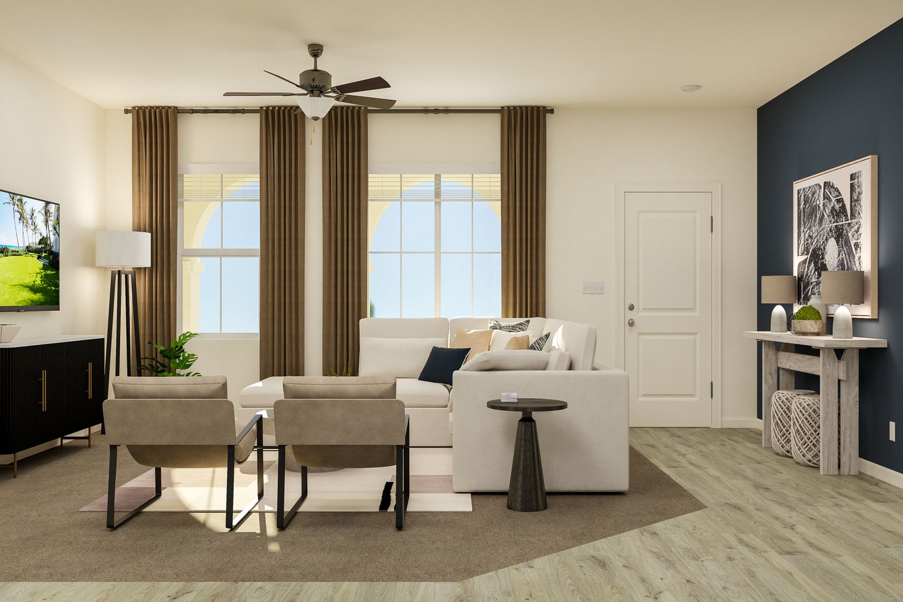 This incredible family room will quickly become everyone's favorite hangout!
