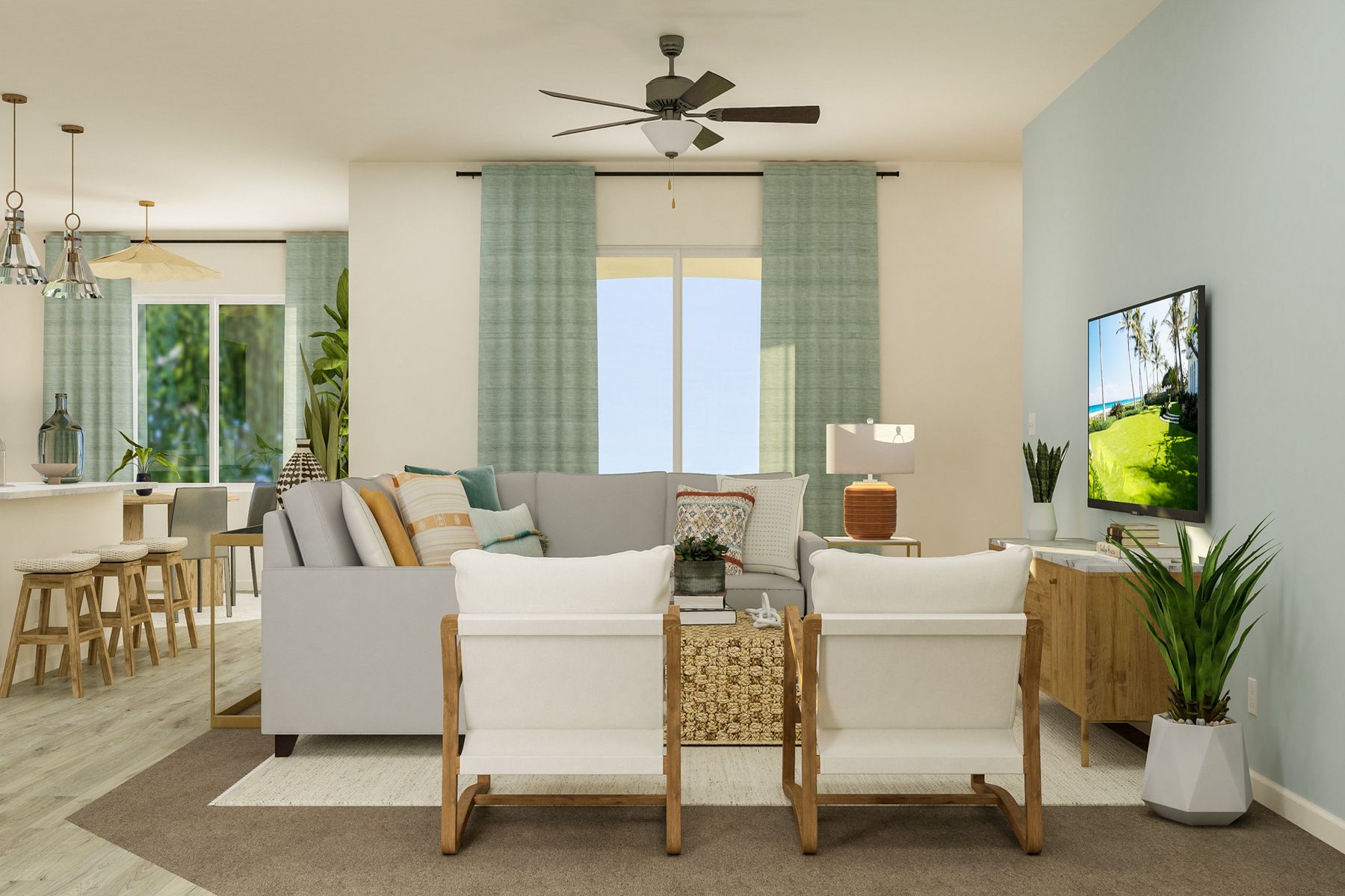 This incredible family room will quickly become everyone's favorite hangout!