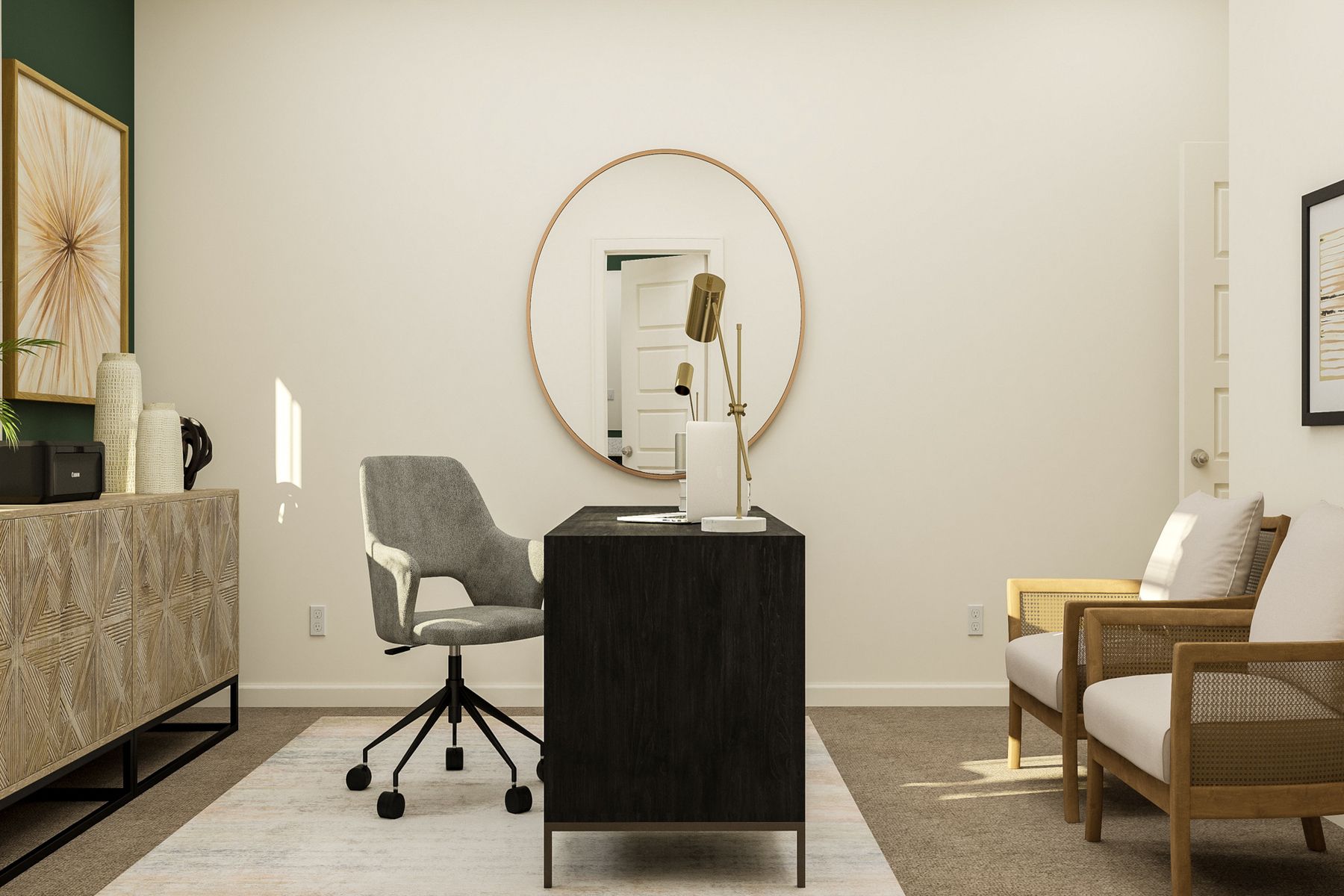 One of the bedrooms can be used as an office or playroom!
