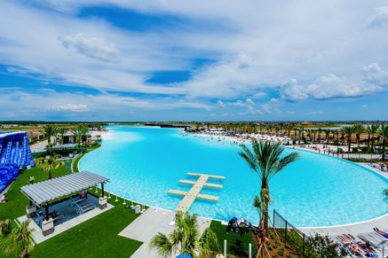 The 12-acre Crystal Lagoon at Lago Mar is the best place to escape the Texas heat.