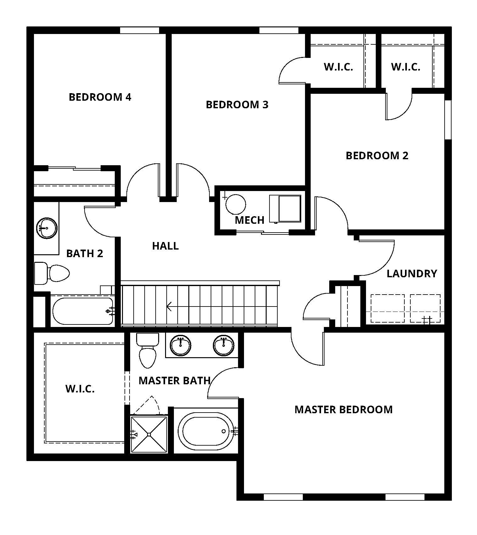 The second floor of the St. Vrain has the bedrooms!