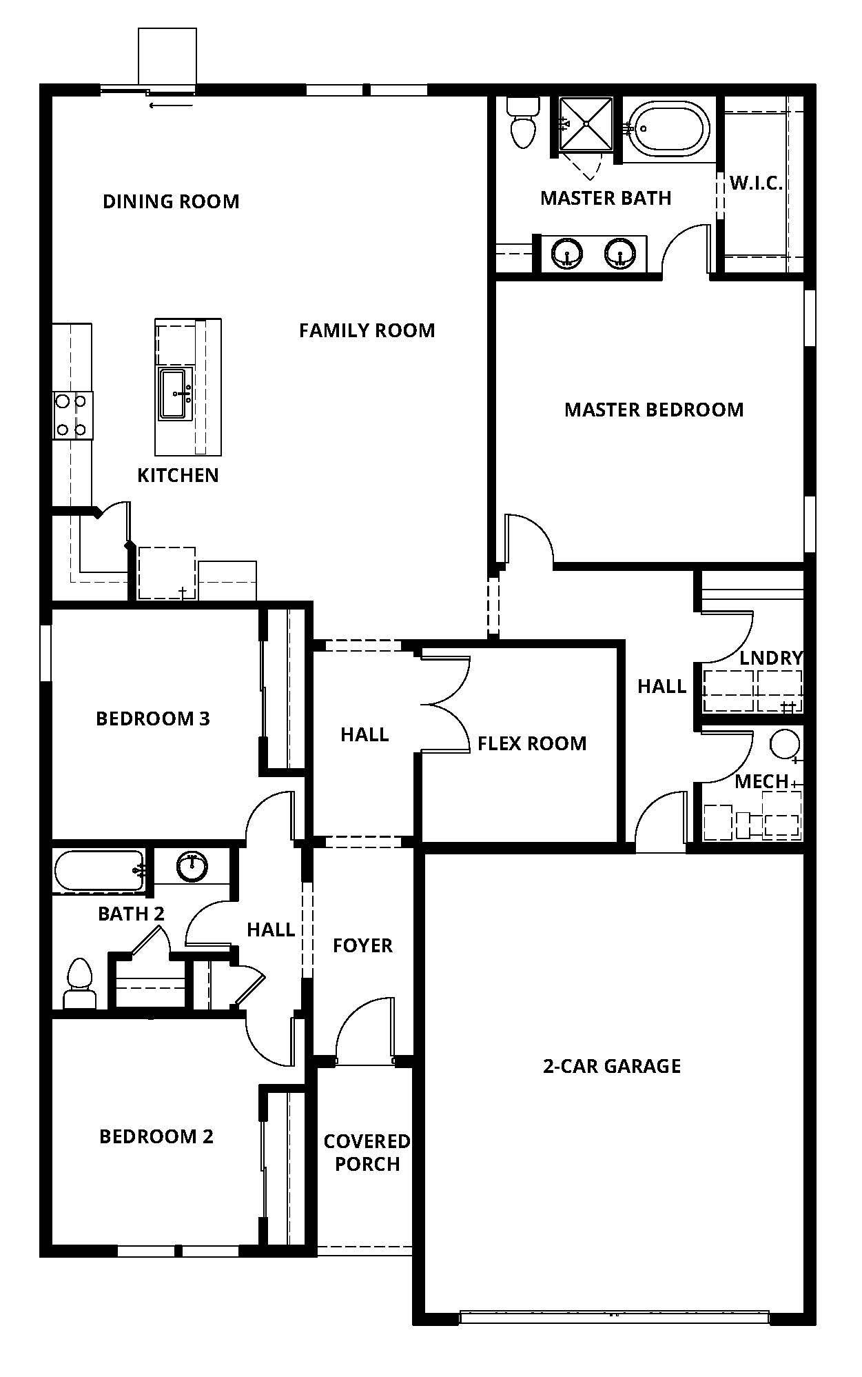 The Noble has a chef ready kitchen and spacious family room.
