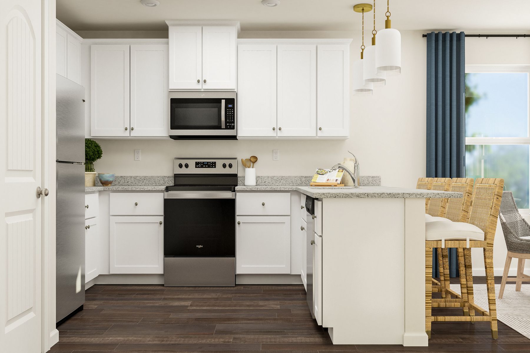 Each home comes with stainless steel kitchen appliances included!