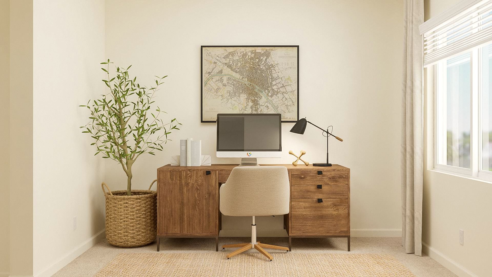 Turn an extra bedroom into an office, creating the best work environment for focus and creativity.