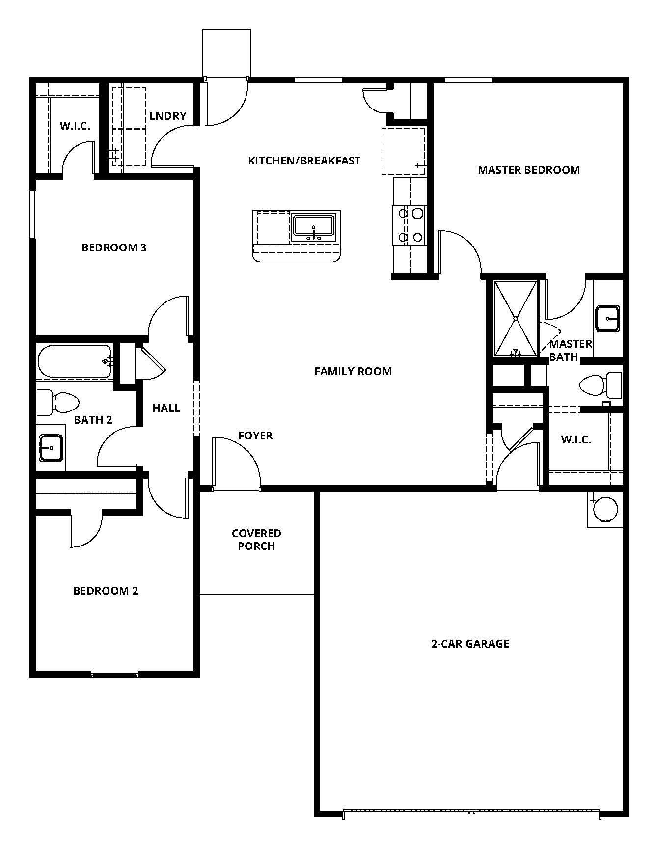 The Arcadia is a beautiful single story home with a spacious family room and chef ready kitchen.
