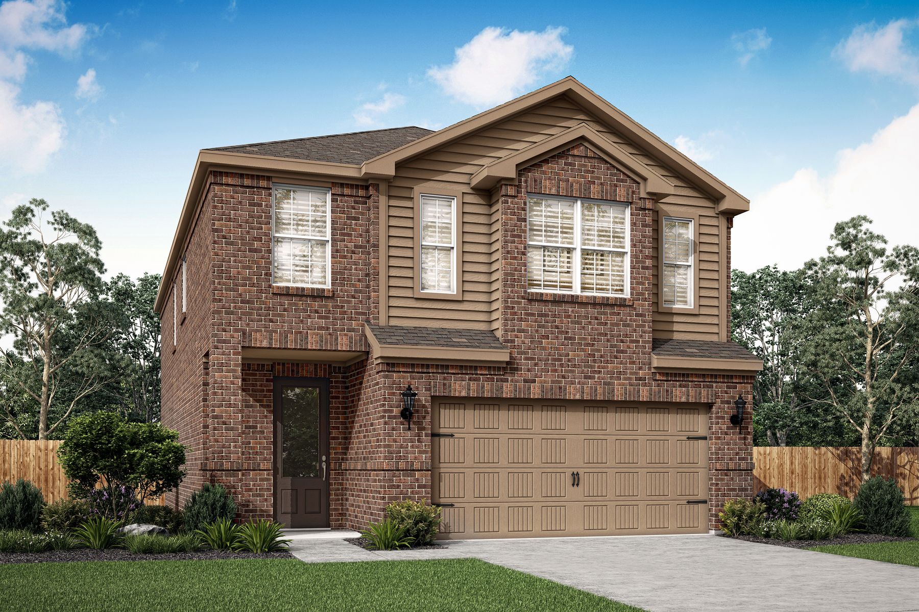 The beautiful home has two story and a brick exterior!