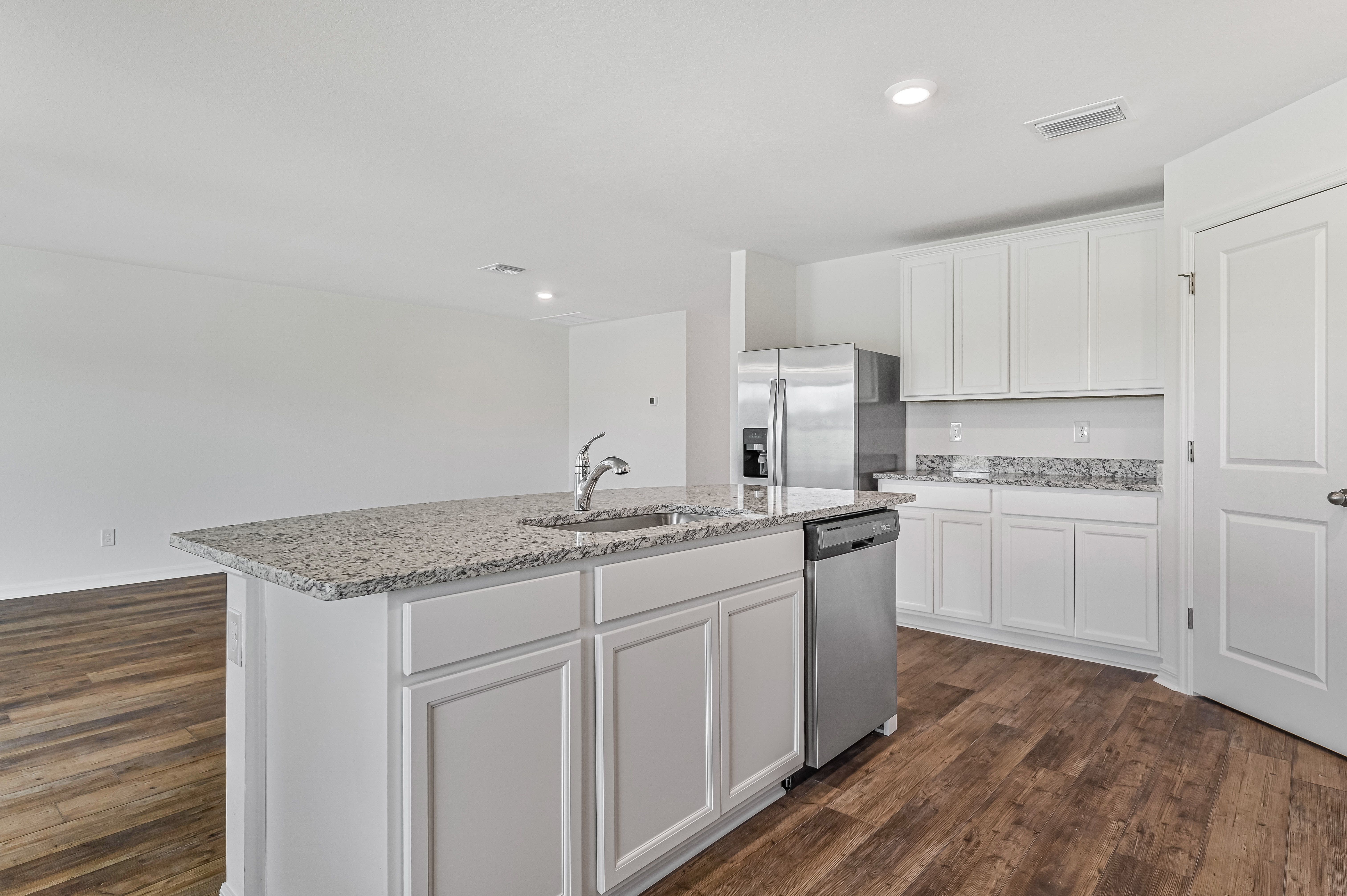 The Capri comes with a kitchen island that is ready to be the heart of your home