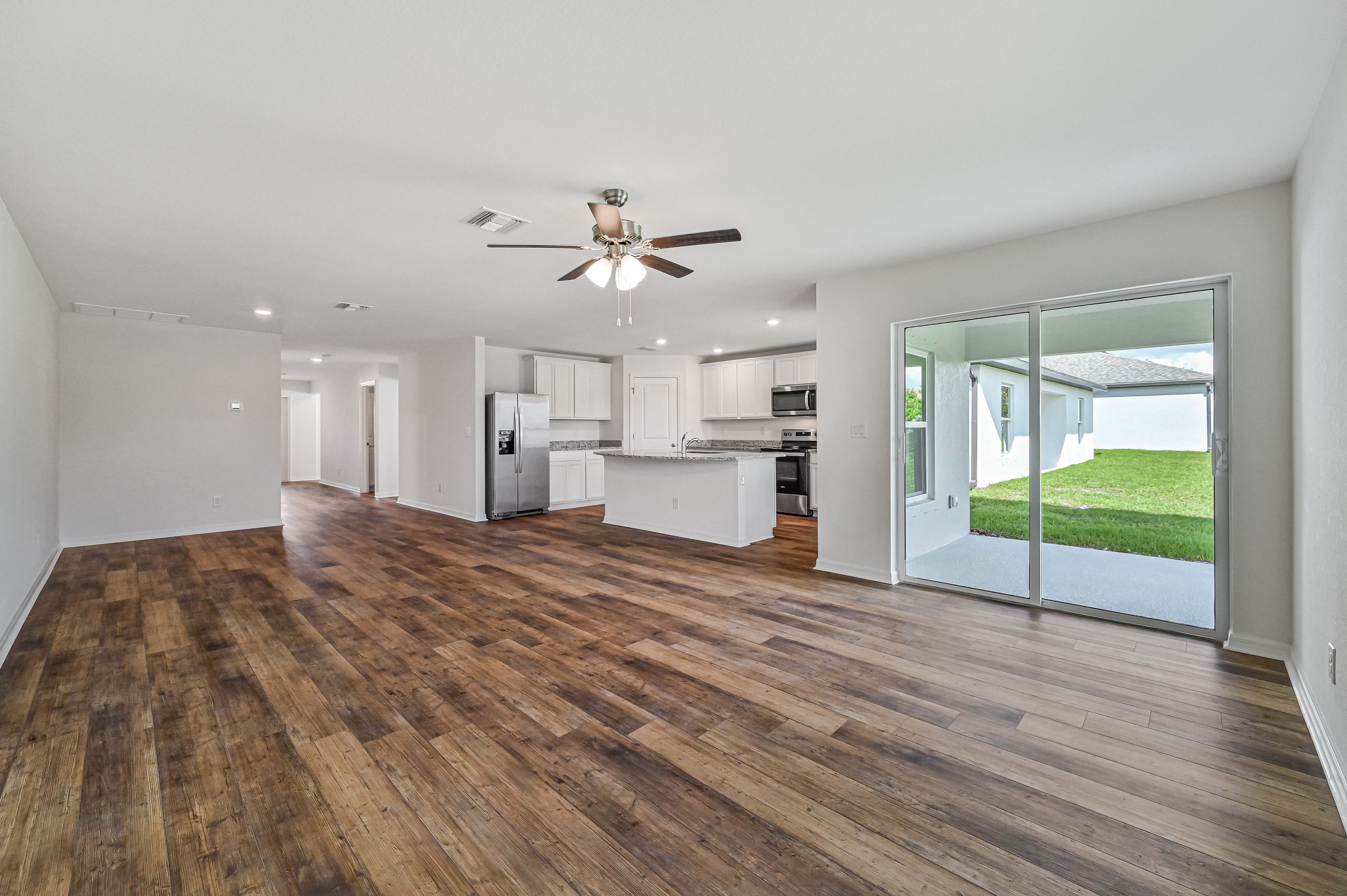Open concept entertainment space in the Capri