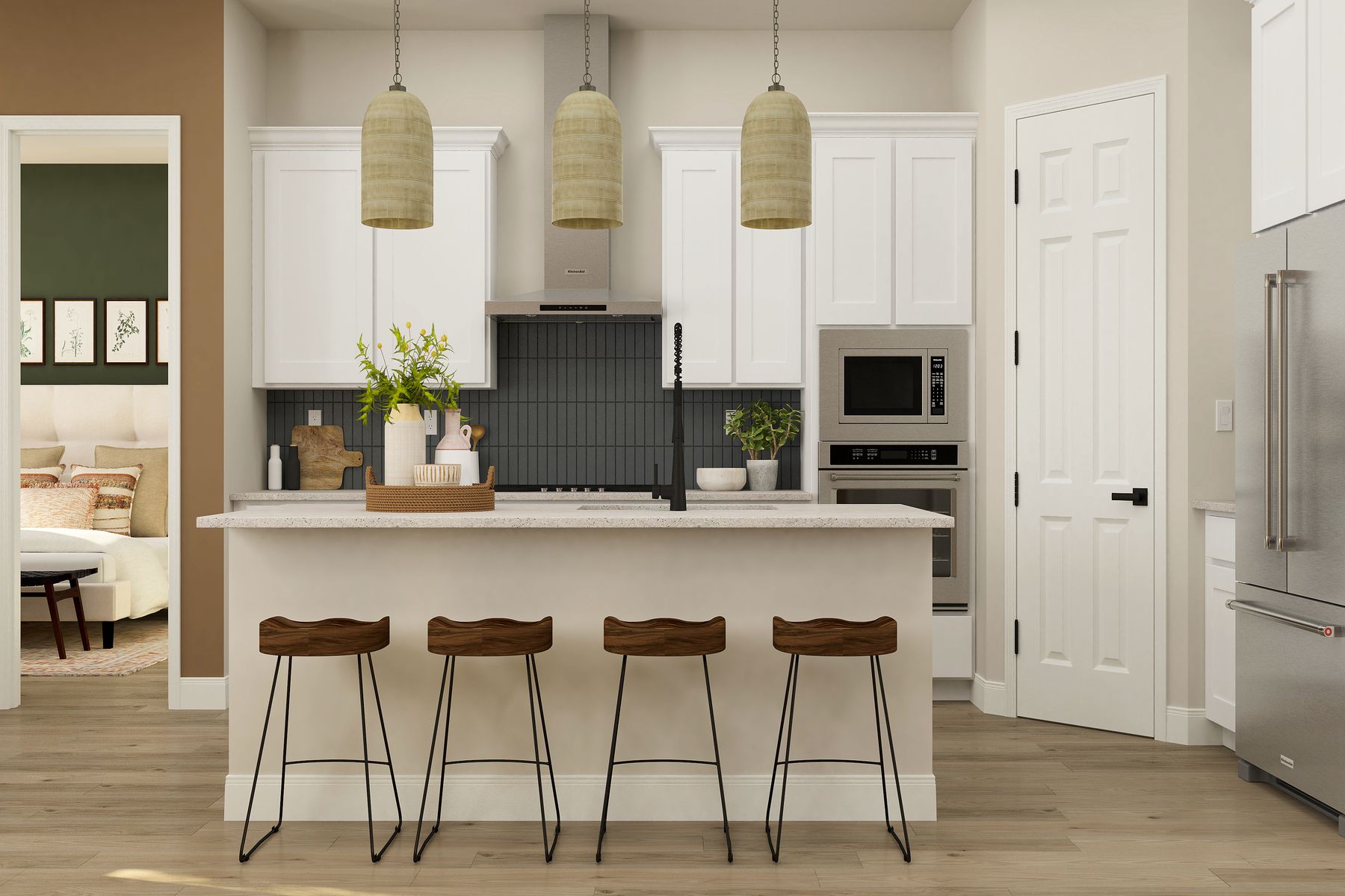 Kitchen with granite countertops