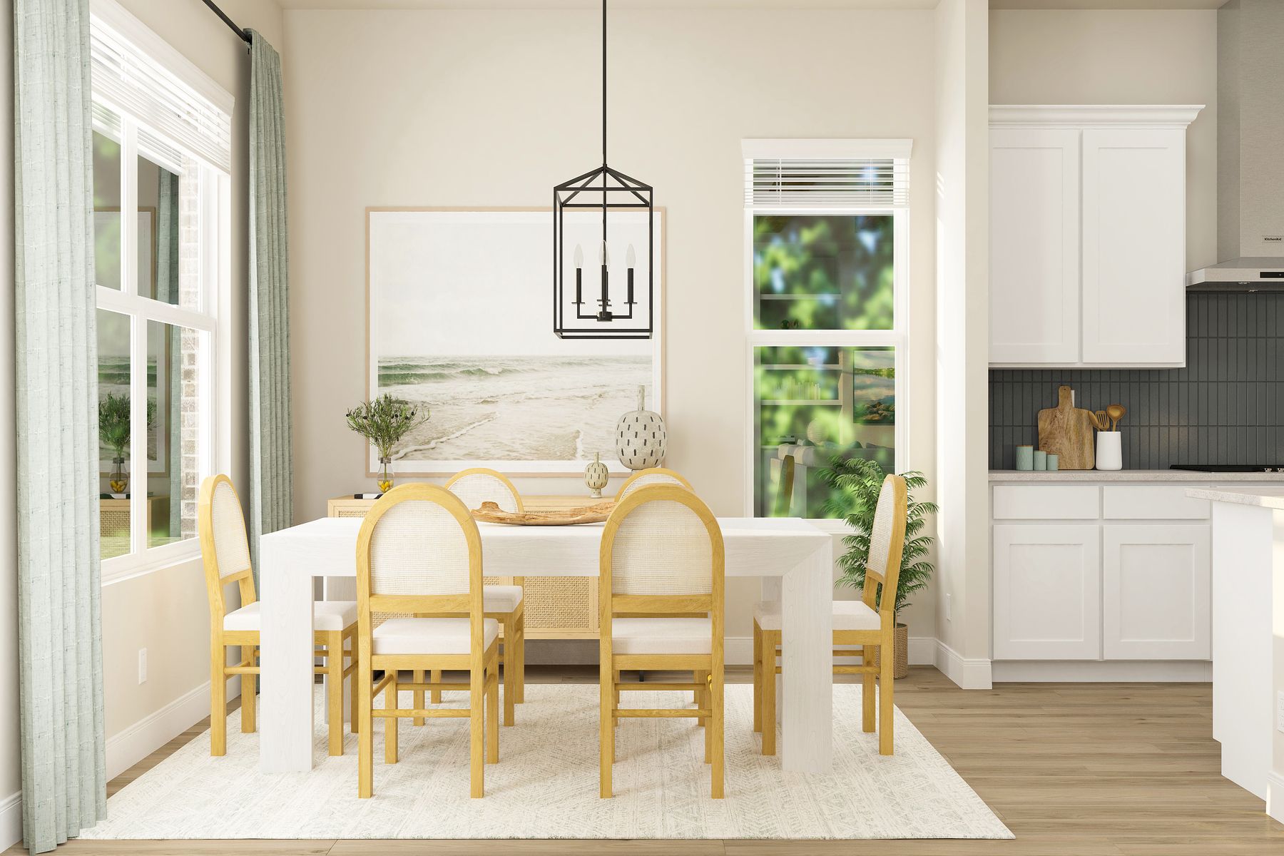 Dining area located off the kitchen