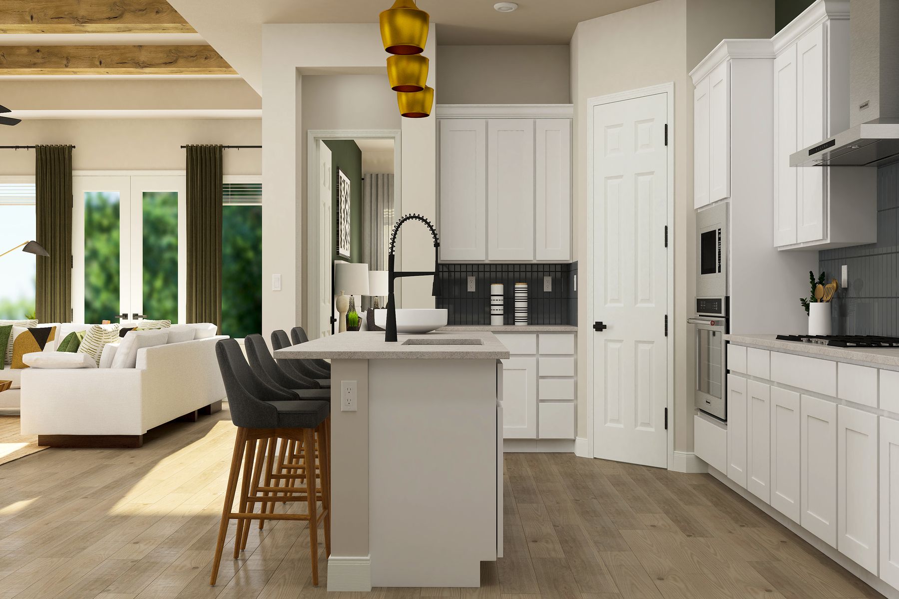 Stainless-steel appliances are included