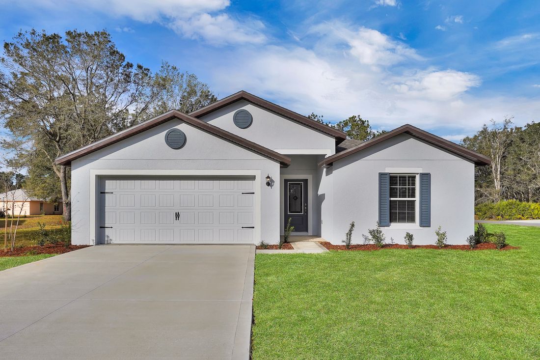 A beautiful home with a two-car garage